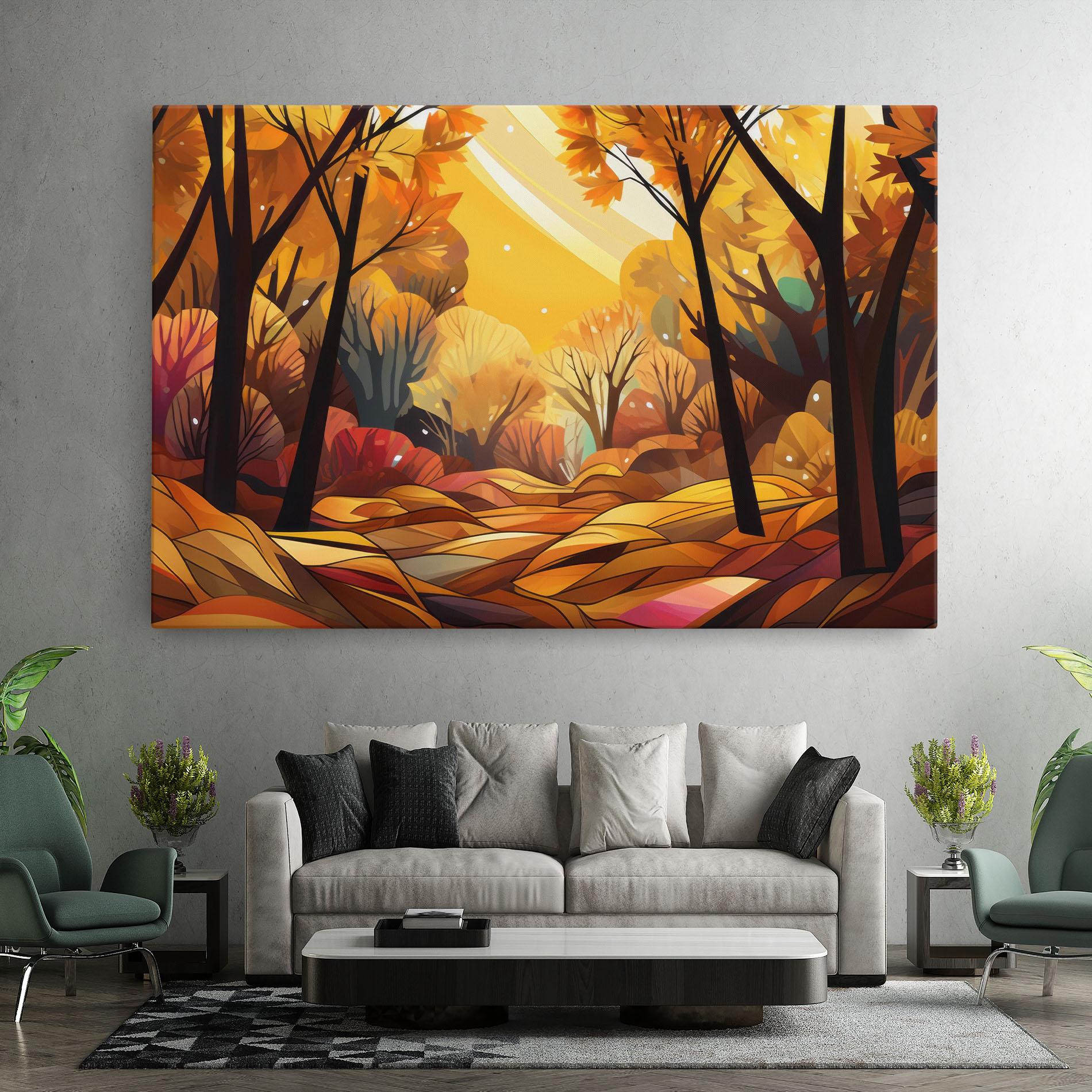 Leinwandbild Autumn Forest Art mockup 7
