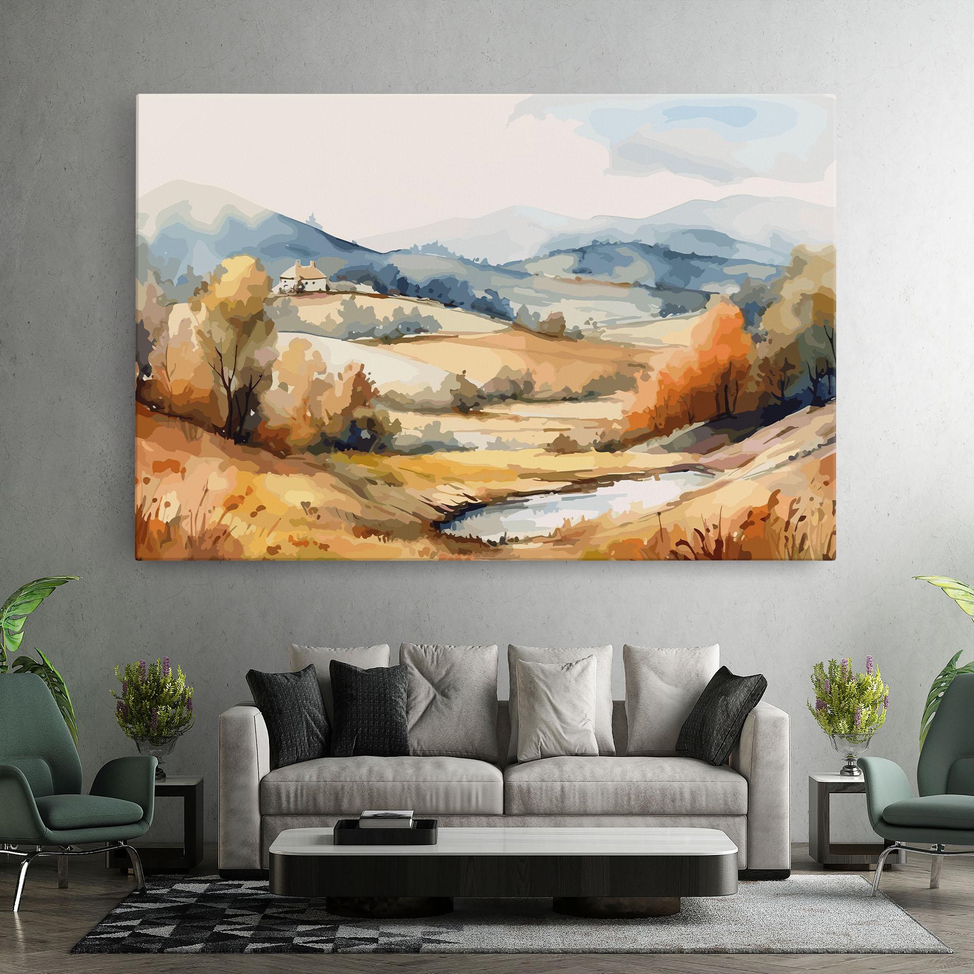 Leinwandbild Blue Orange Autumn mockup 7
