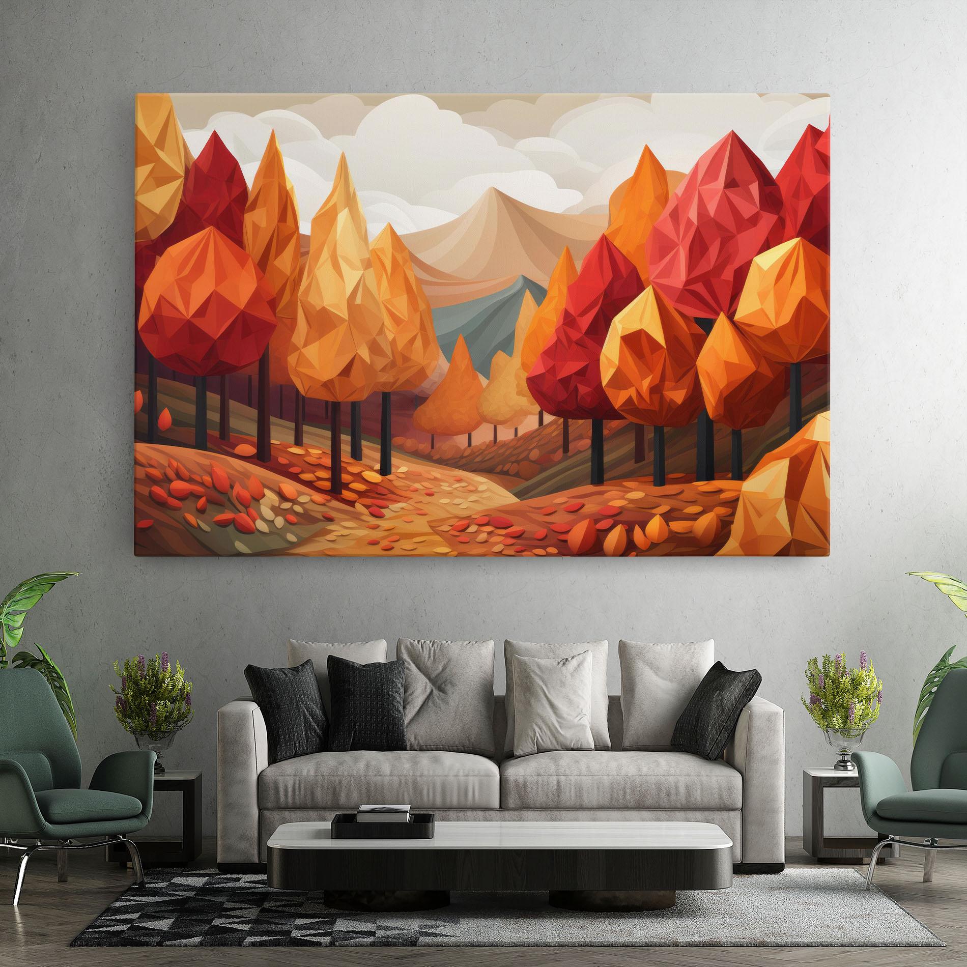Leinwandbild Colorful Trees Art mockup 7