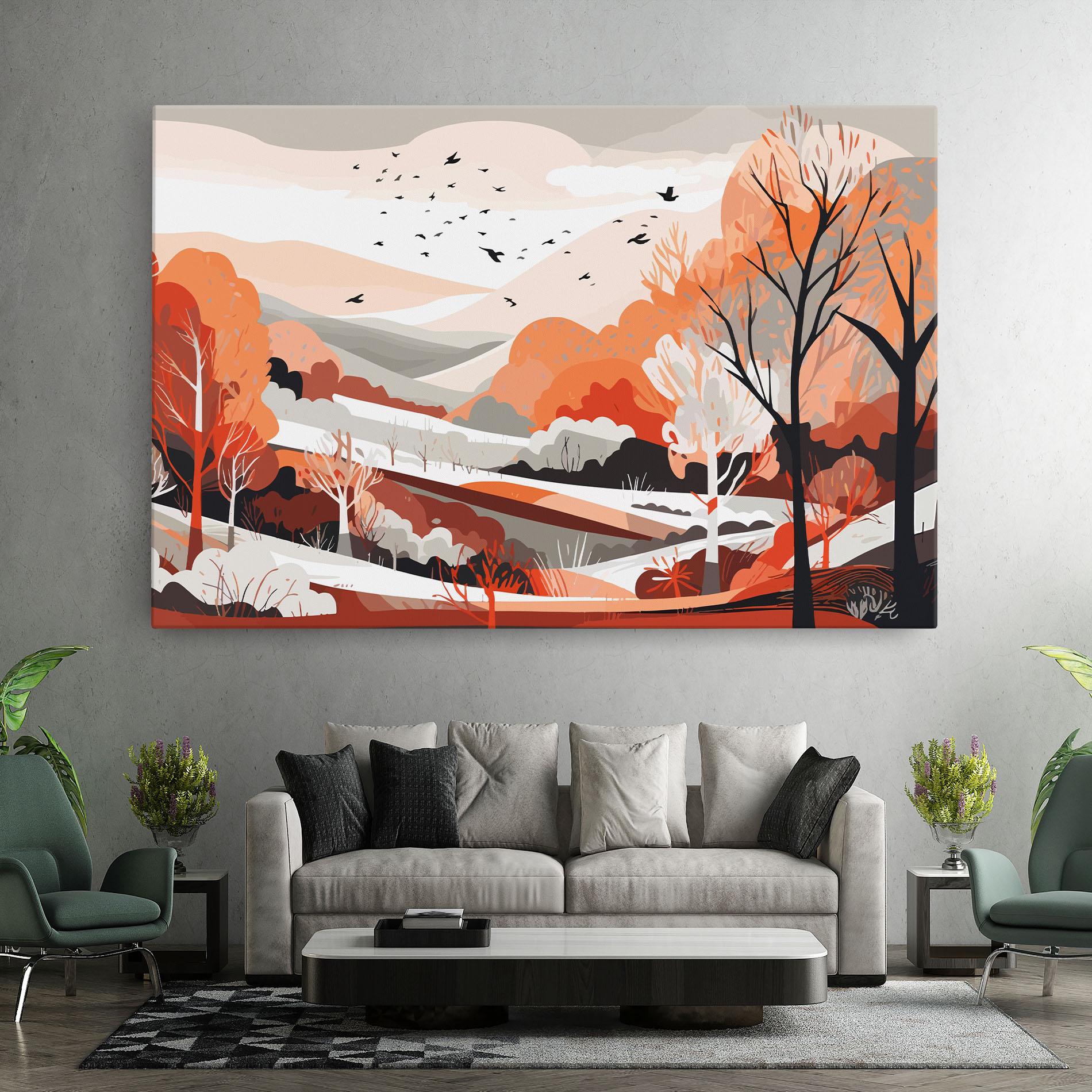 Leinwandbild Grey Orange Autumn mockup 7