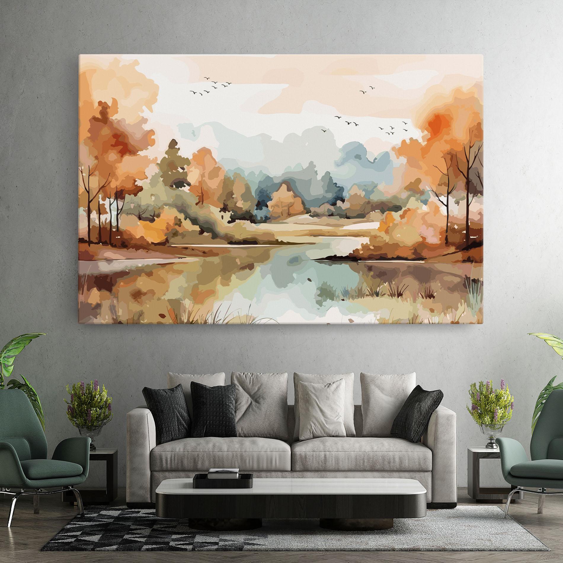 Leinwandbild Watercolor Autumn mockup 7