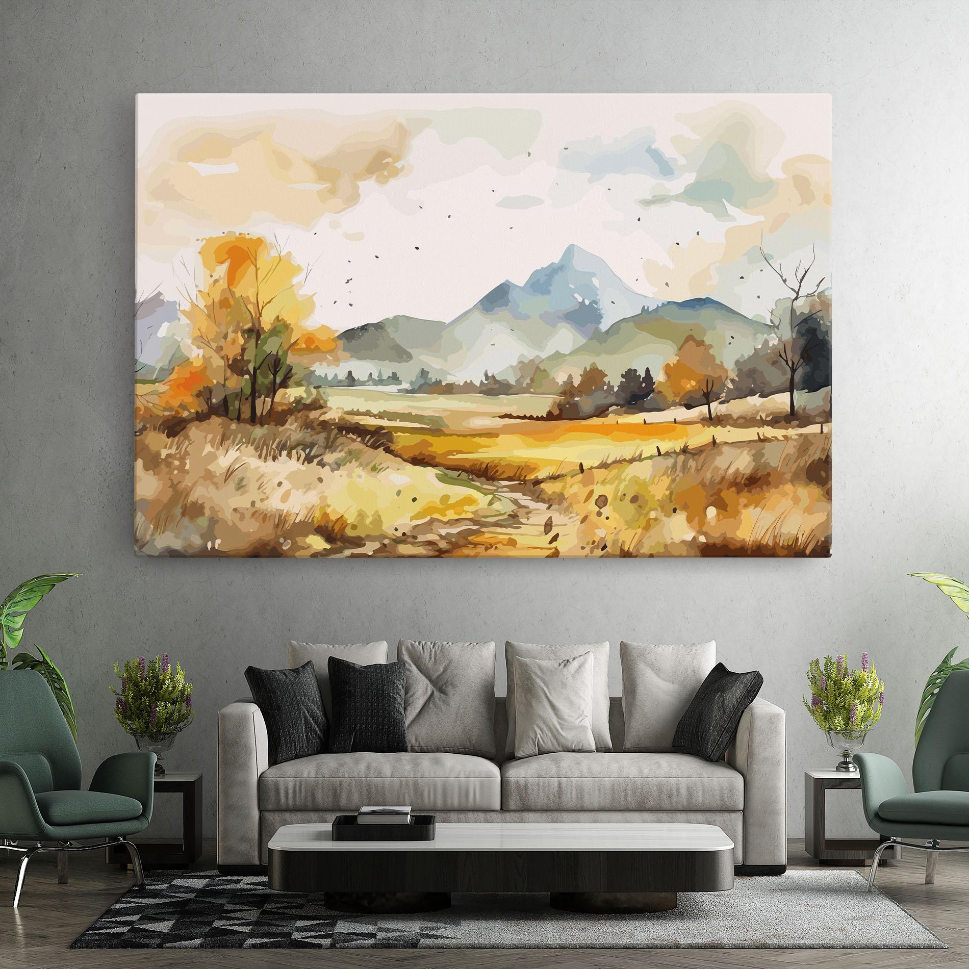 Leinwandbild Yellow Blue Autumn mockup 7