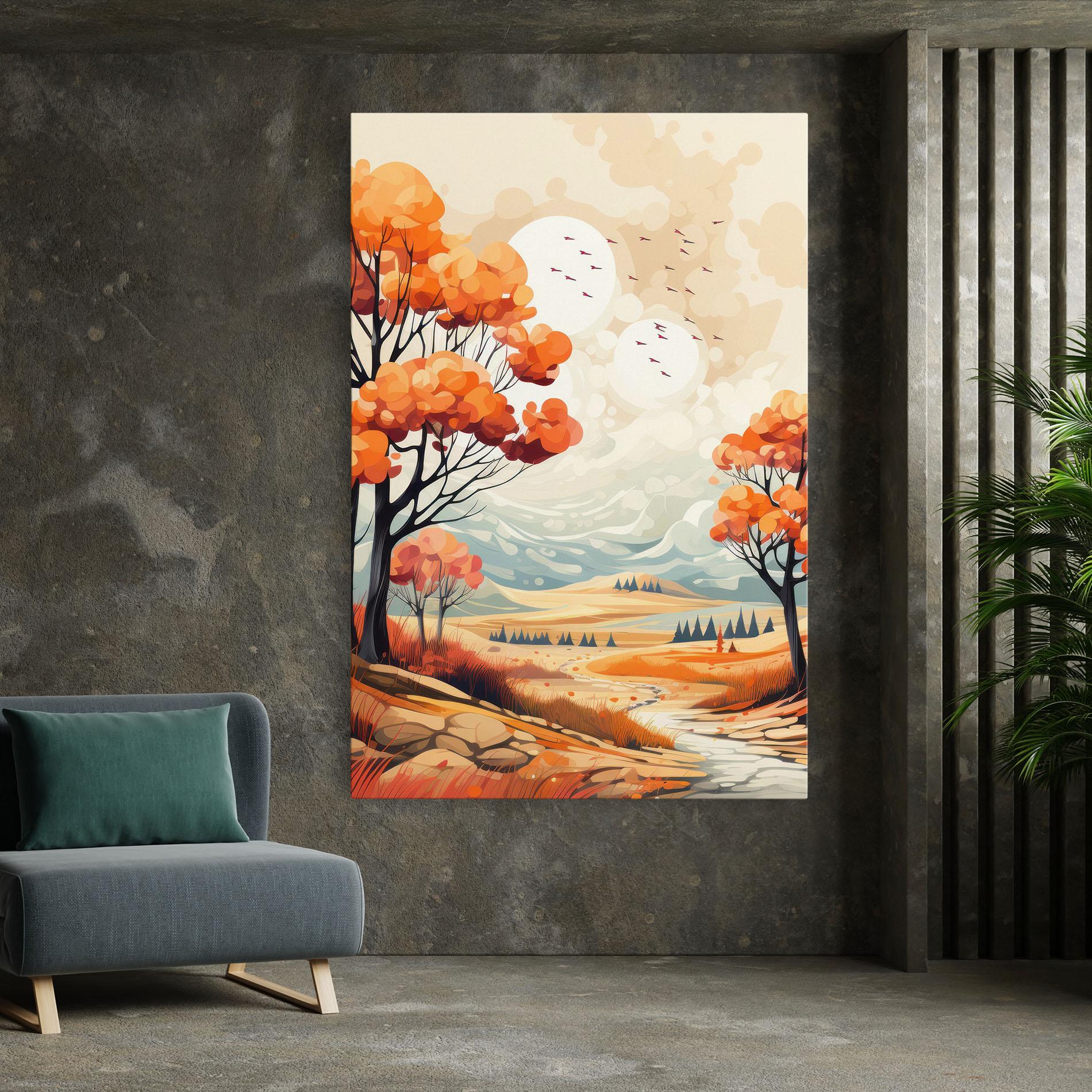 Leinwandbild Autumn Tree Painting mockup 7
