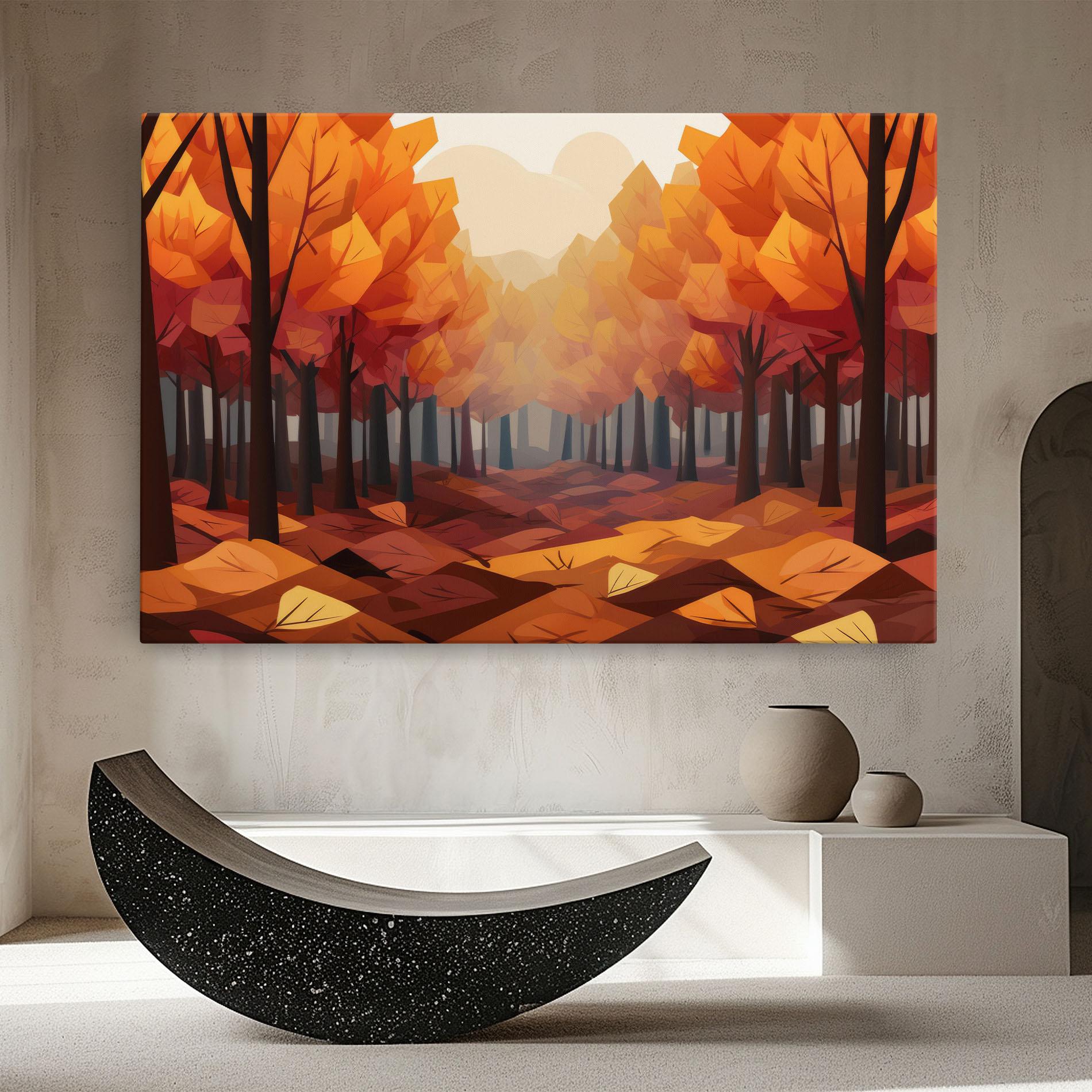Leinwandbild Autumn Forest View mockup 8