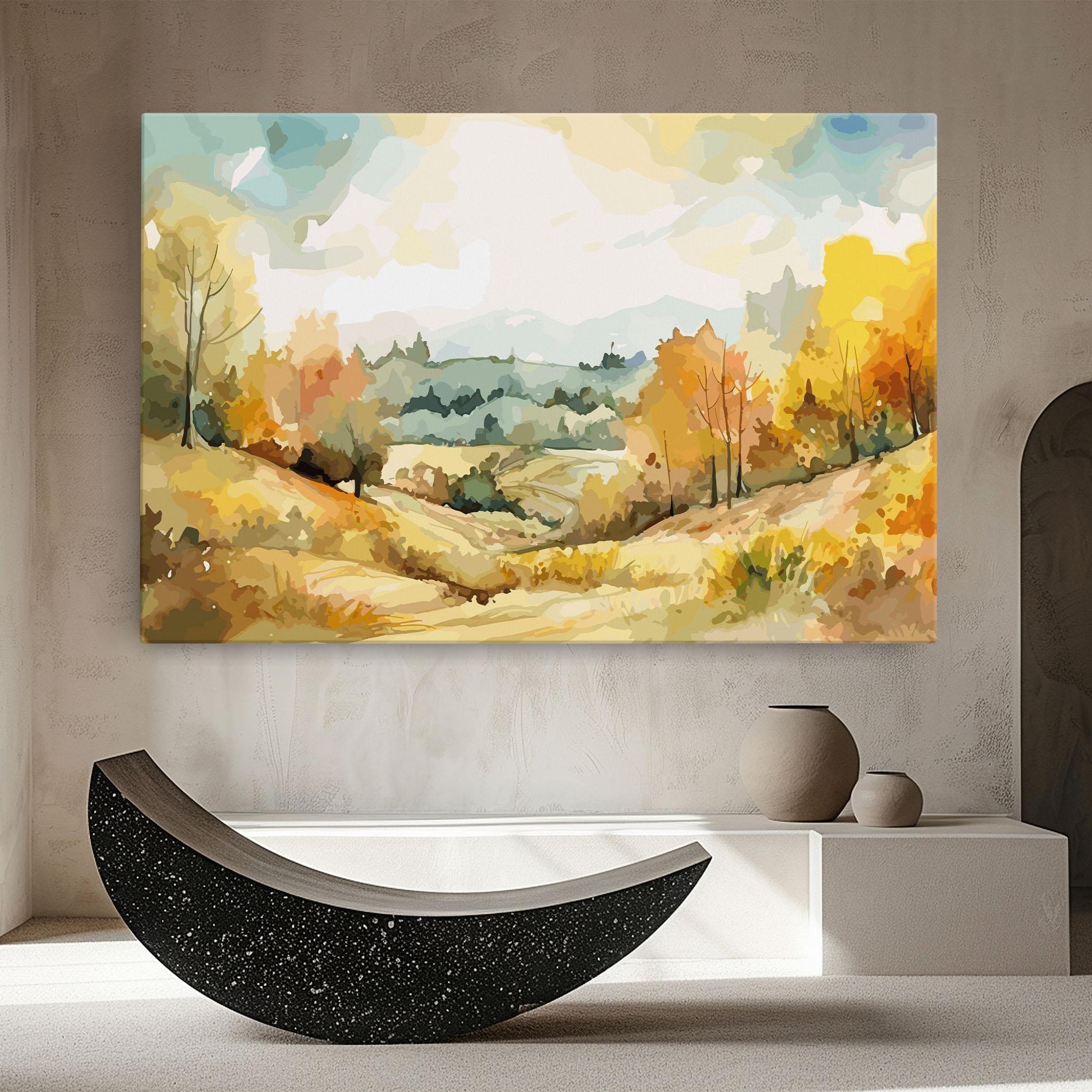 Leinwandbild Green Yellow Autumn mockup 8