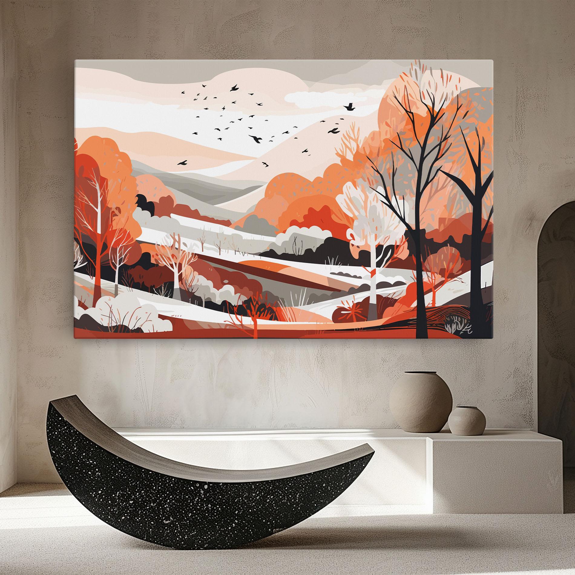 Leinwandbild Grey Orange Autumn mockup 8