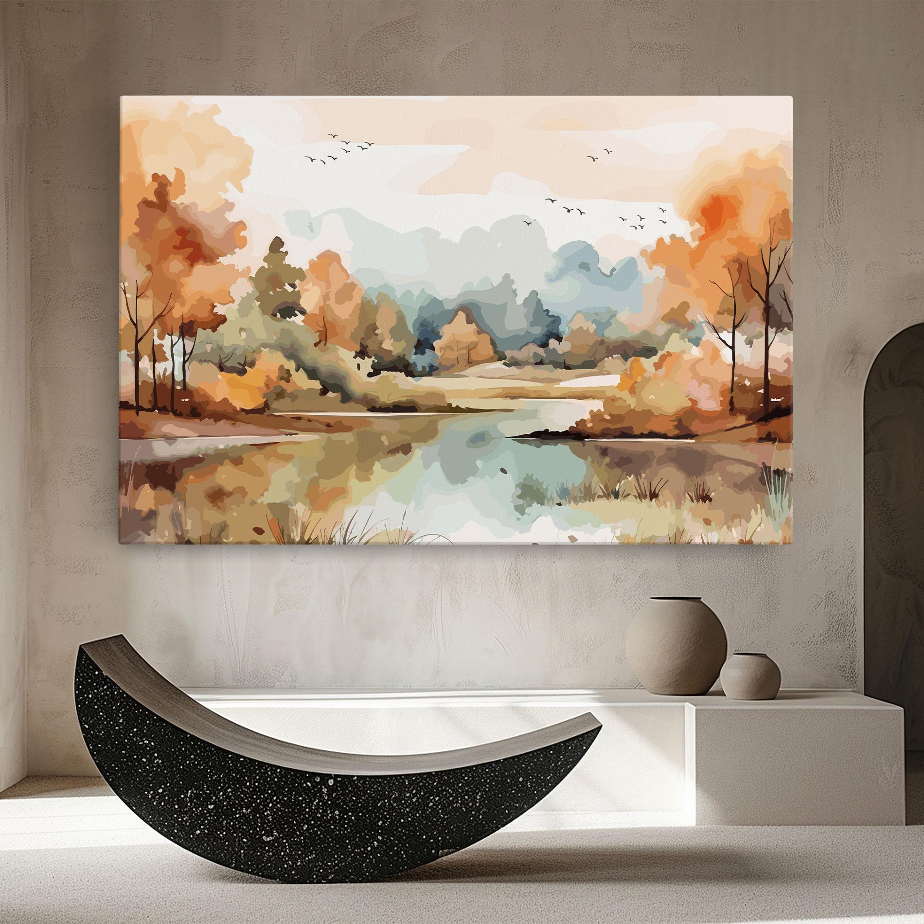 Leinwandbild Watercolor Autumn mockup 8