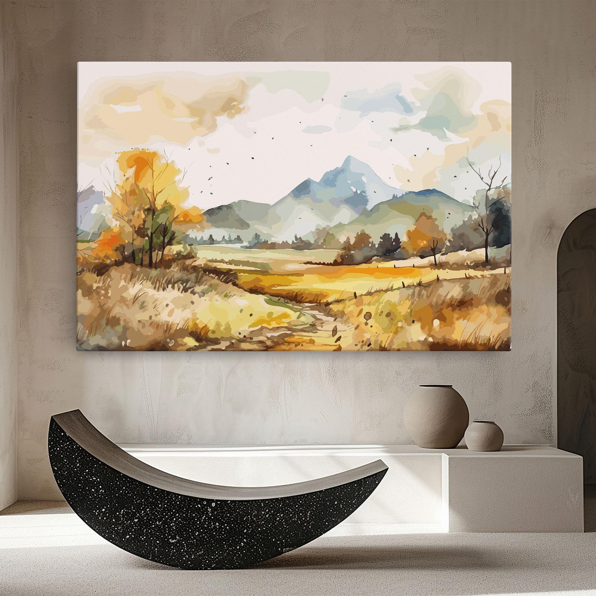 Leinwandbild Yellow Blue Autumn mockup 8