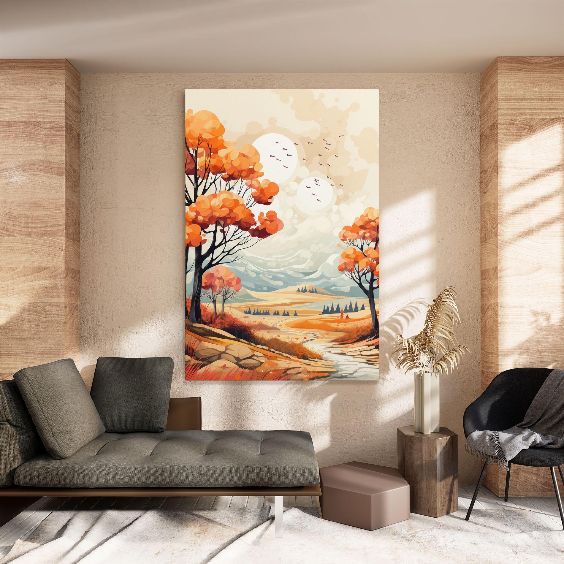Leinwandbild Autumn Tree Painting mockup 8