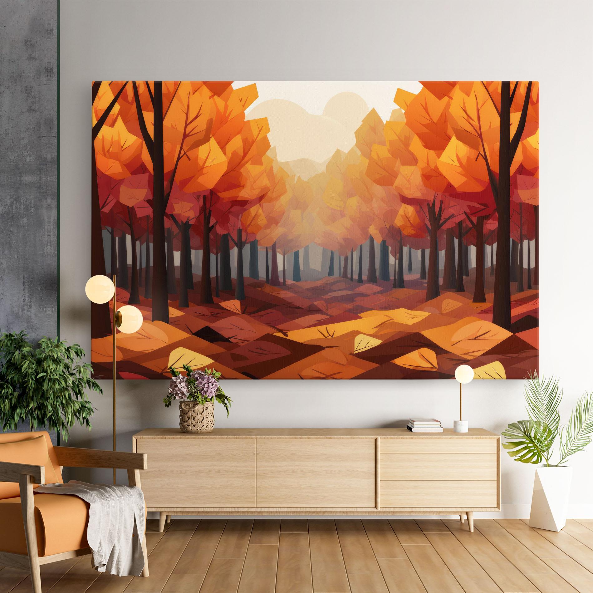 Leinwandbild Autumn Forest View mockup 9