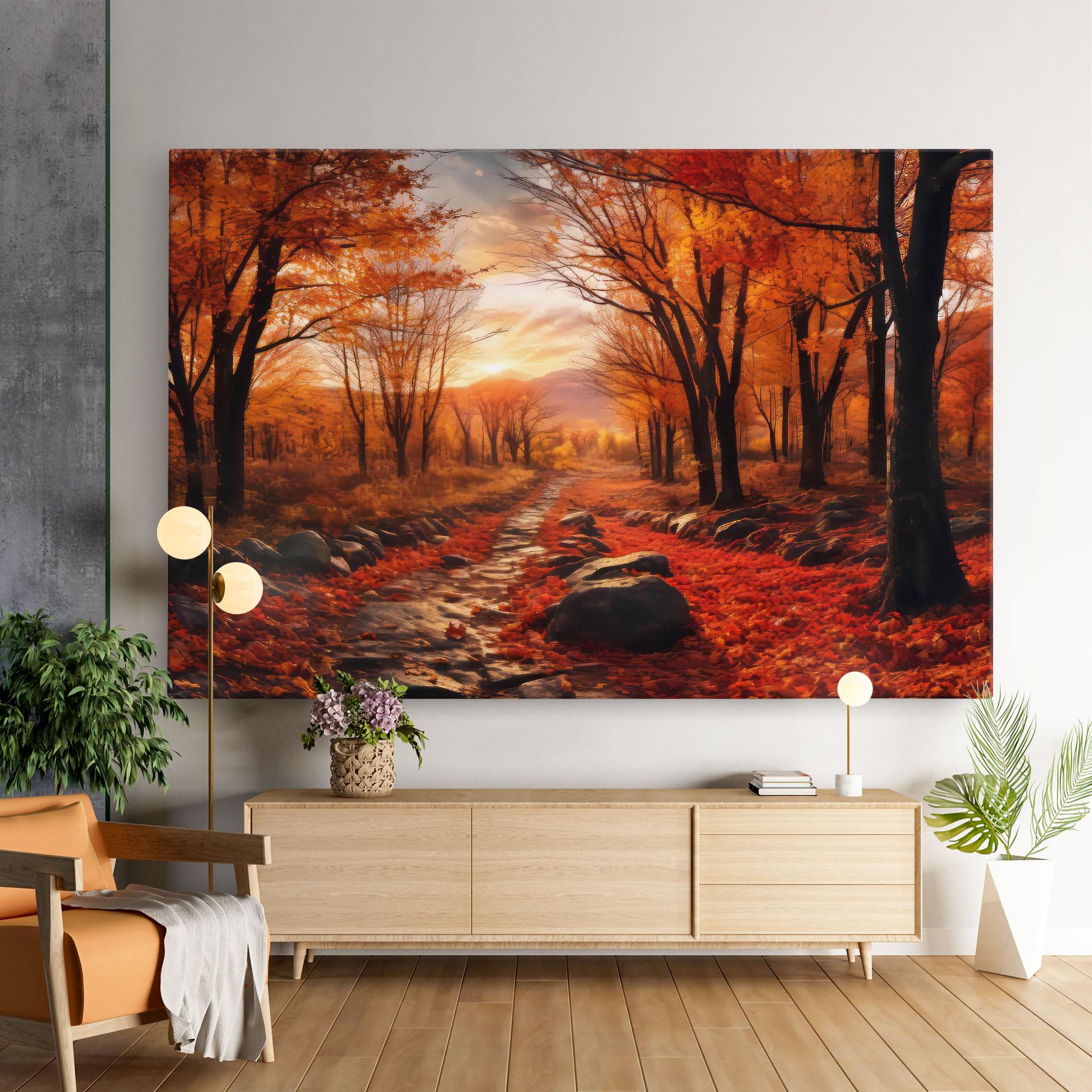 Leinwandbild Autumn Path mockup 9