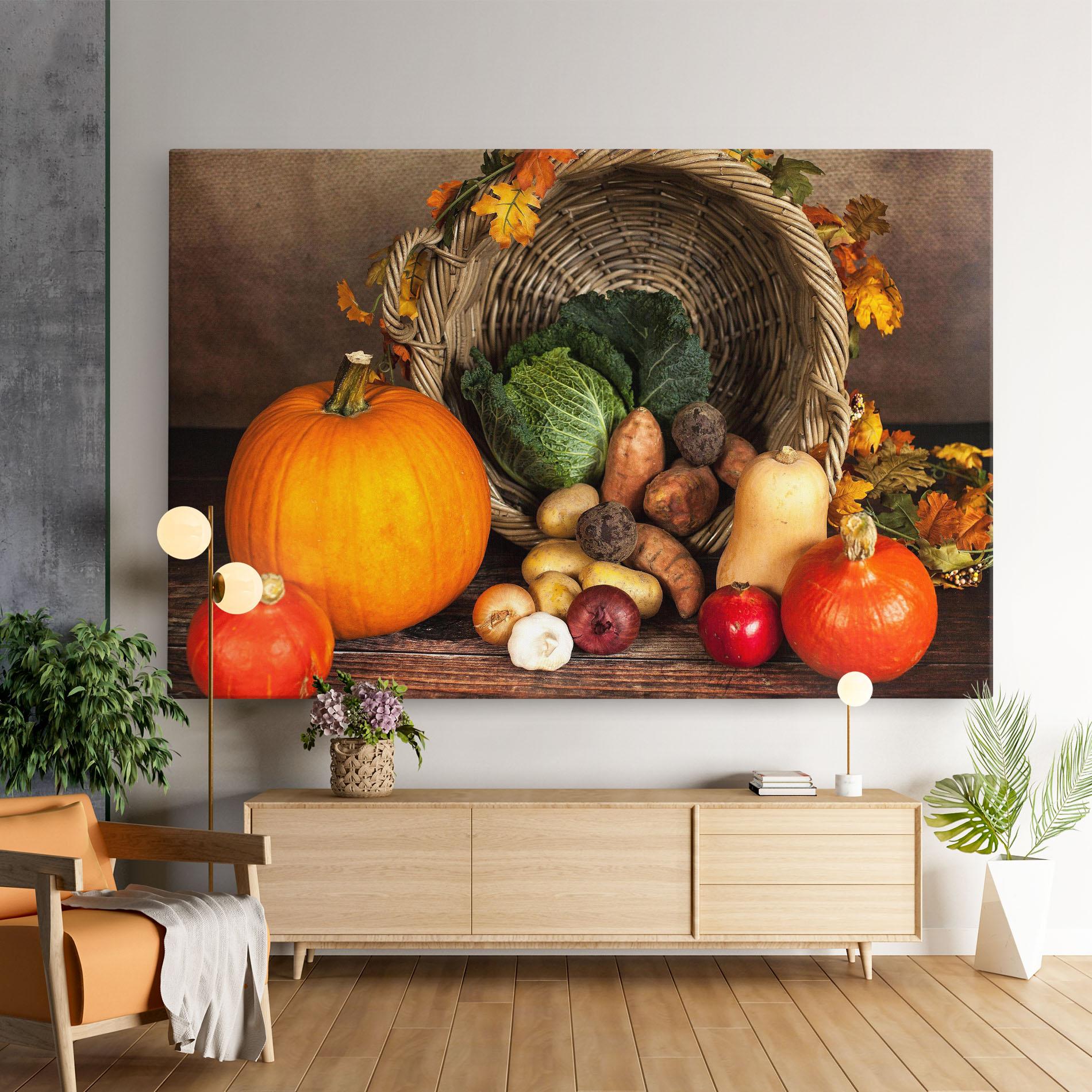 Leinwandbild Autumn Vegetables mockup 9