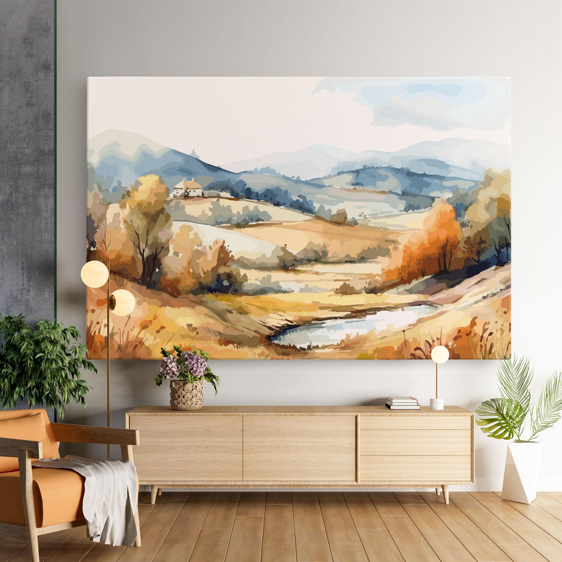 Leinwandbild Blue Orange Autumn mockup 9