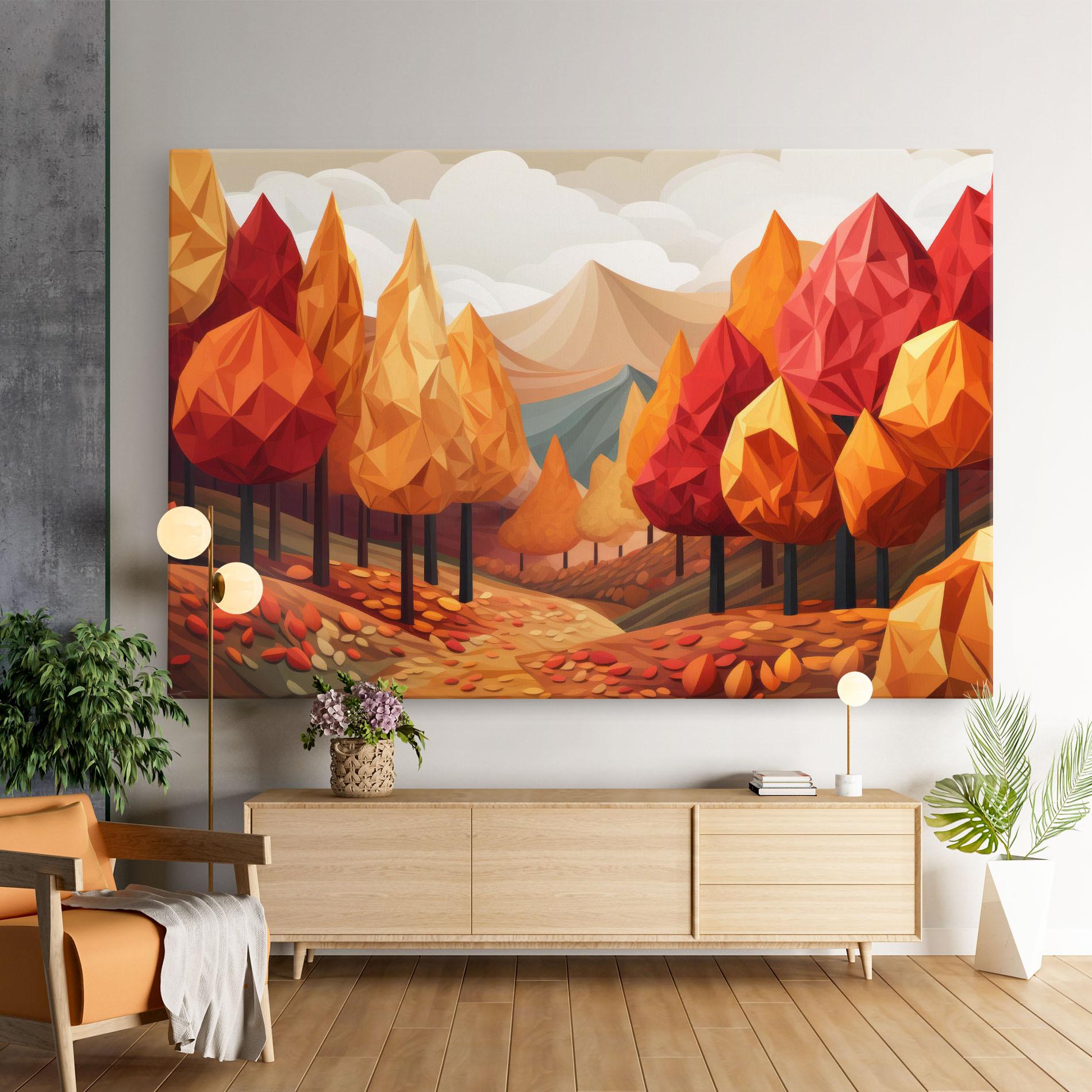 Leinwandbild Colorful Trees Art mockup 9