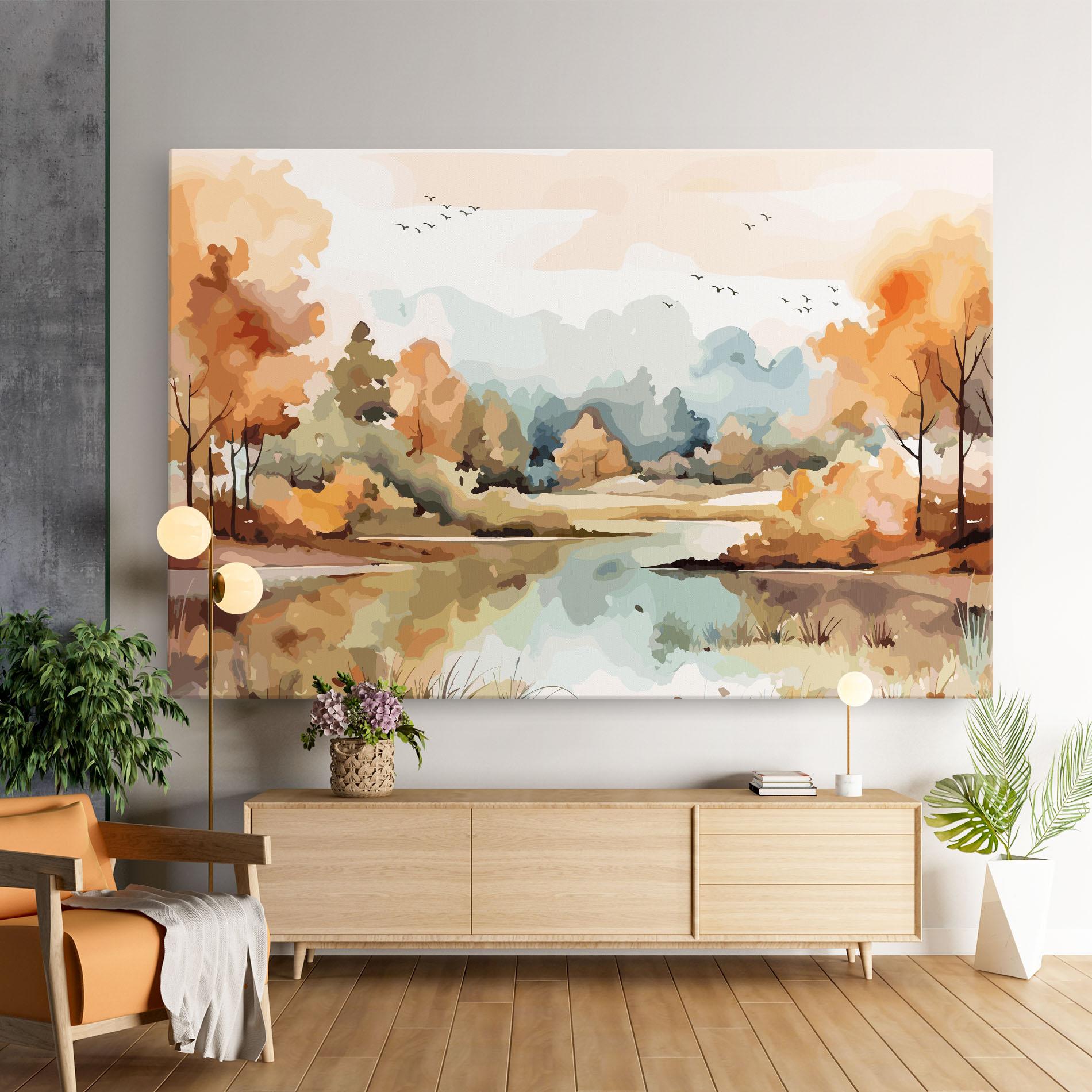 Leinwandbild Watercolor Autumn mockup 9