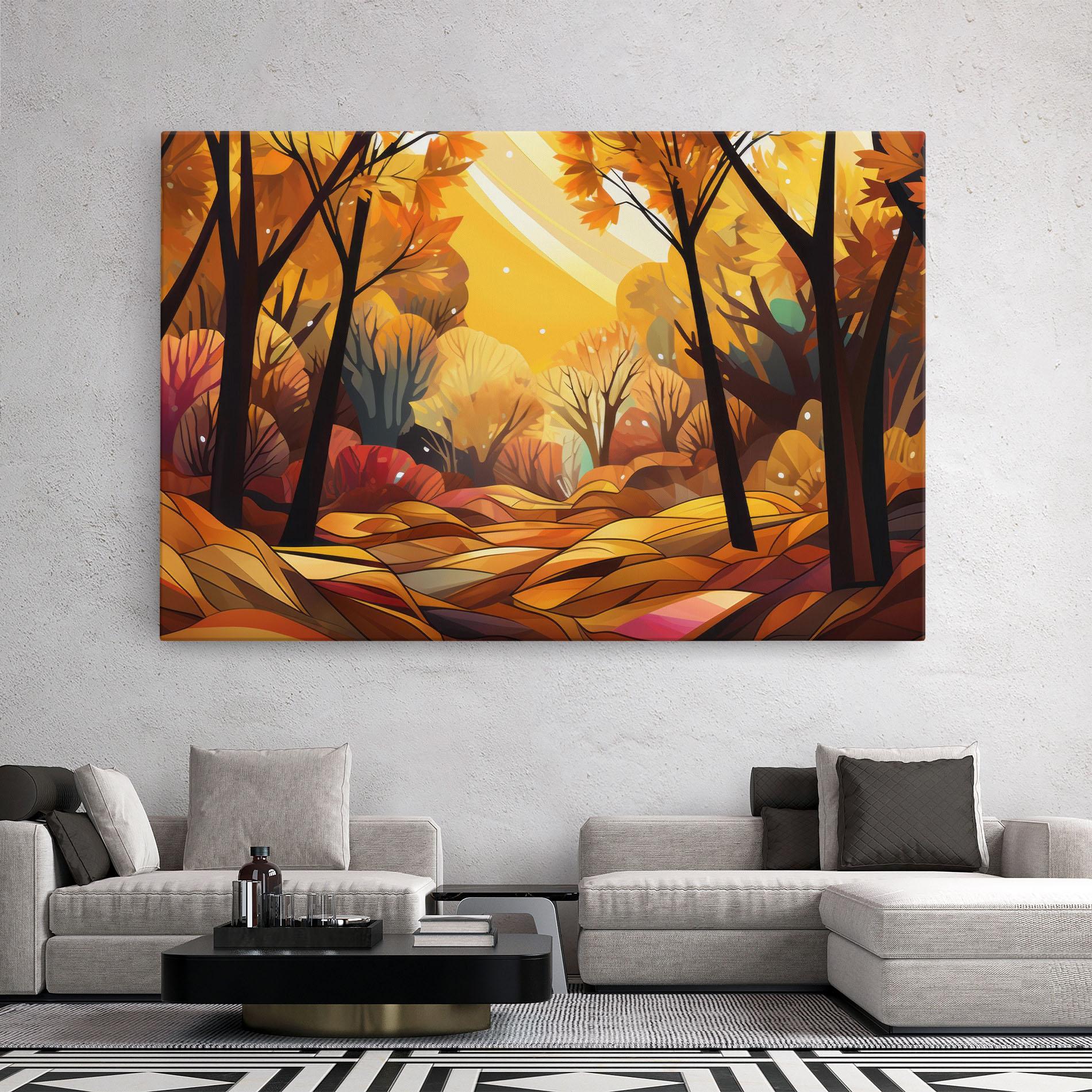 Leinwandbild Autumn Forest Art mockup 2