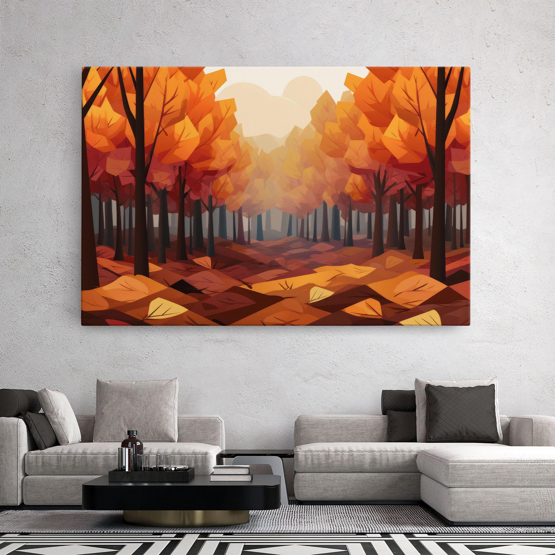 Leinwandbild Autumn Forest View mockup 2