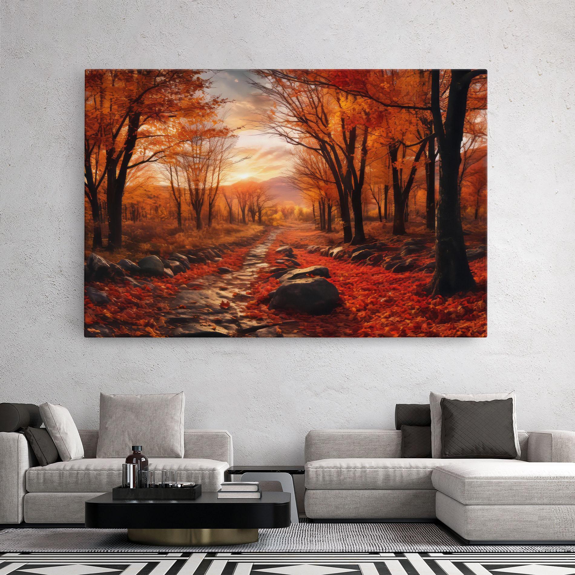 Leinwandbild Autumn Path mockup 2