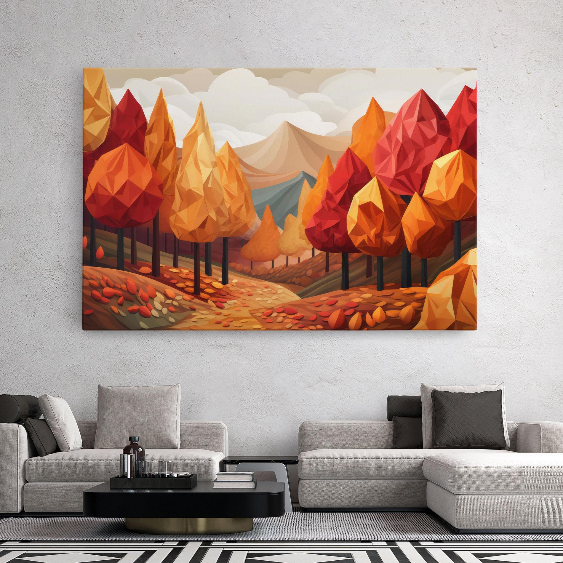 Leinwandbild Colorful Trees Art mockup 2