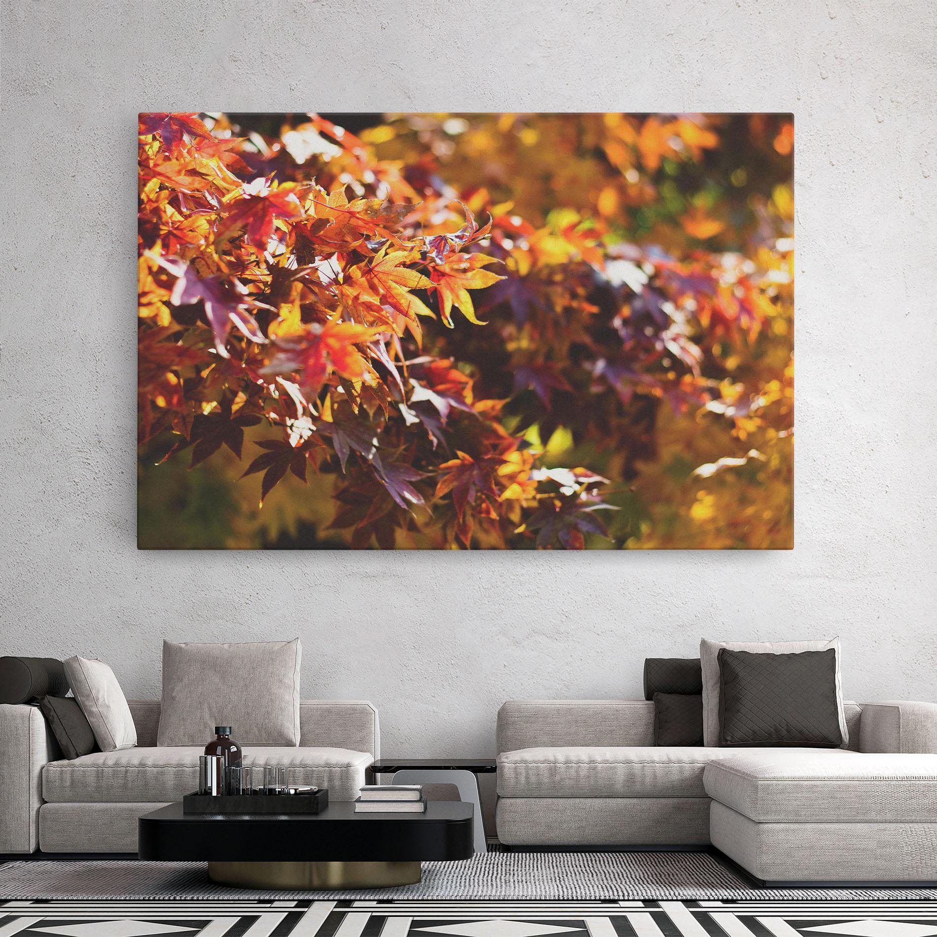 Leinwandbild Dark Red Leaves mockup 2