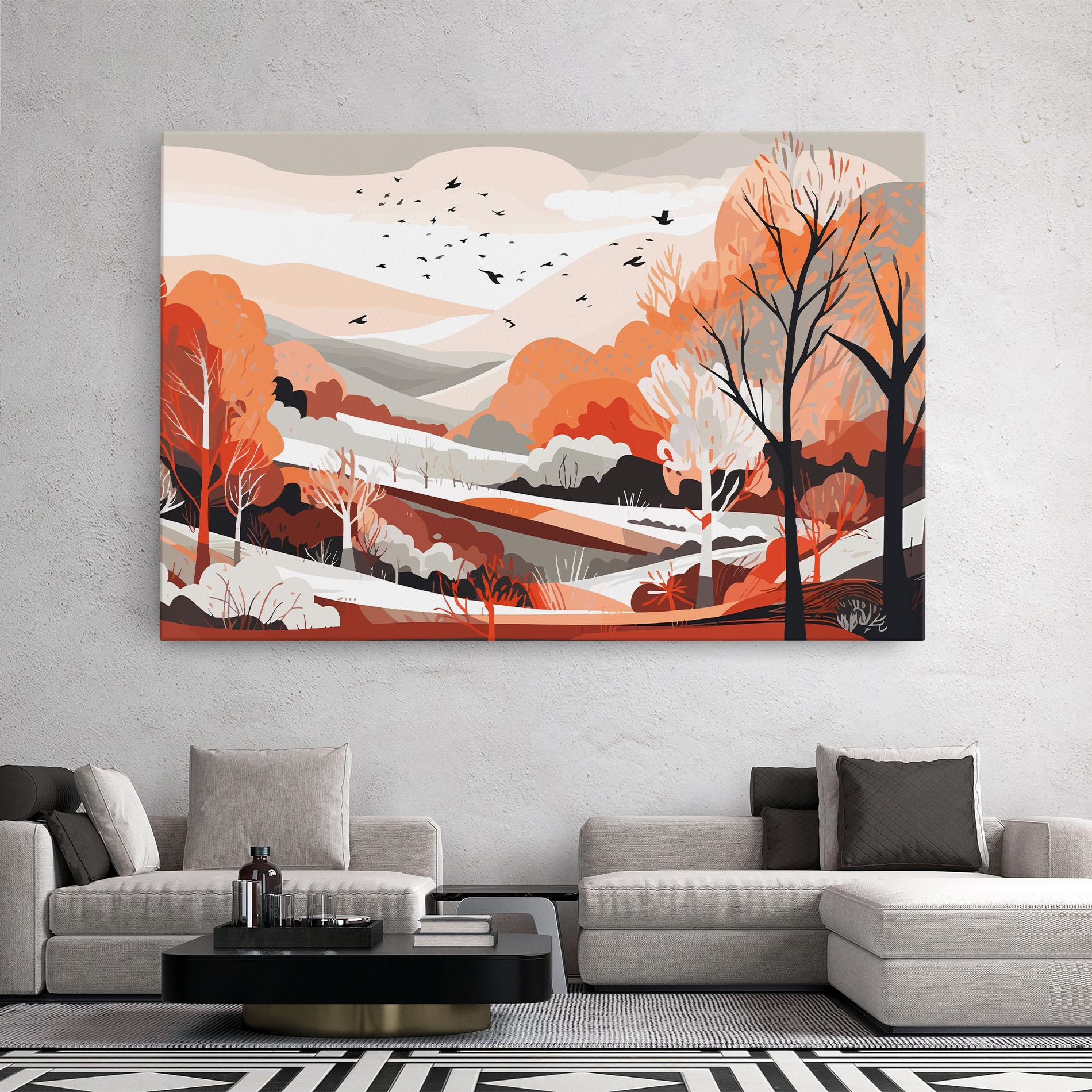 Leinwandbild Grey Orange Autumn mockup 2