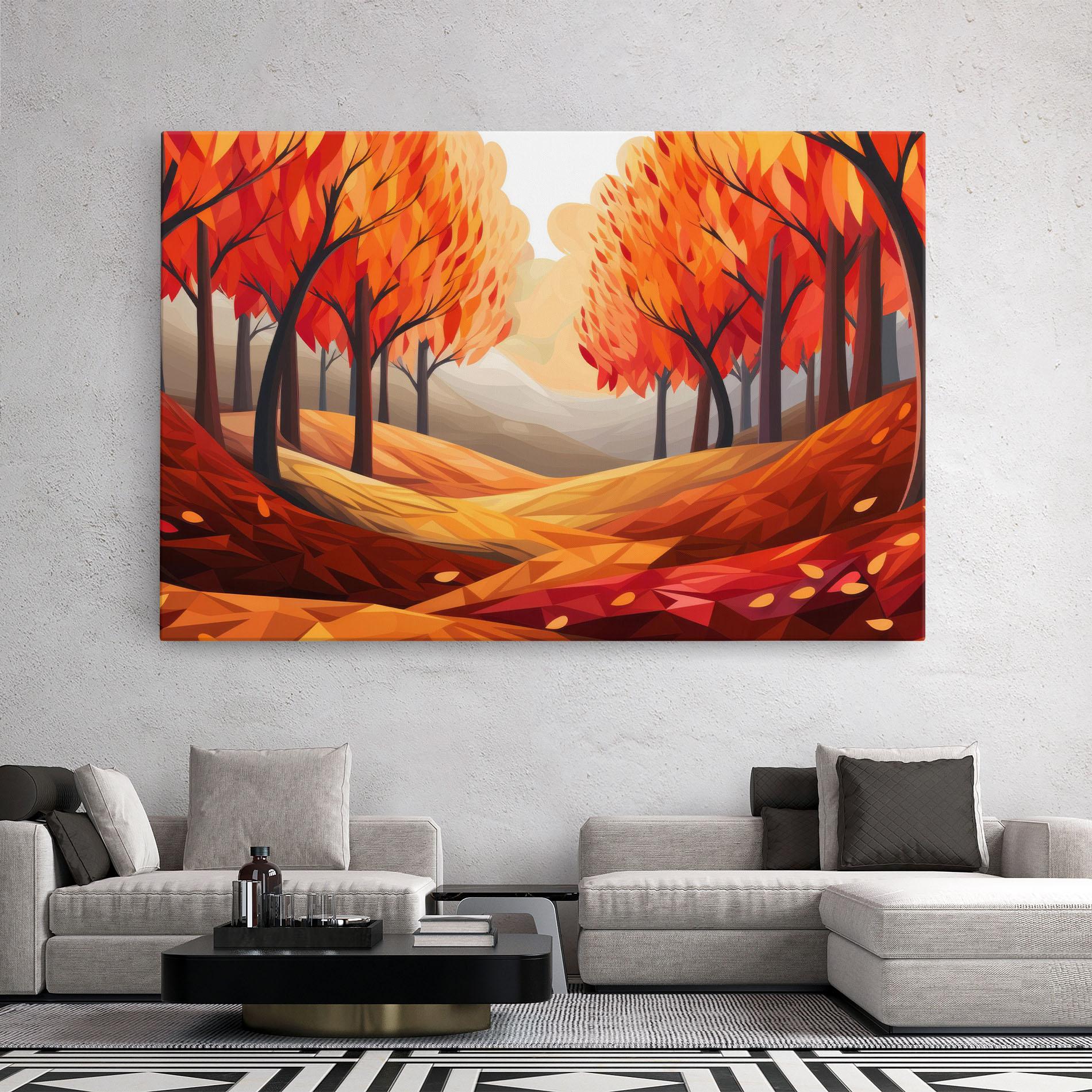 Leinwandbild Red Trees Art mockup 2