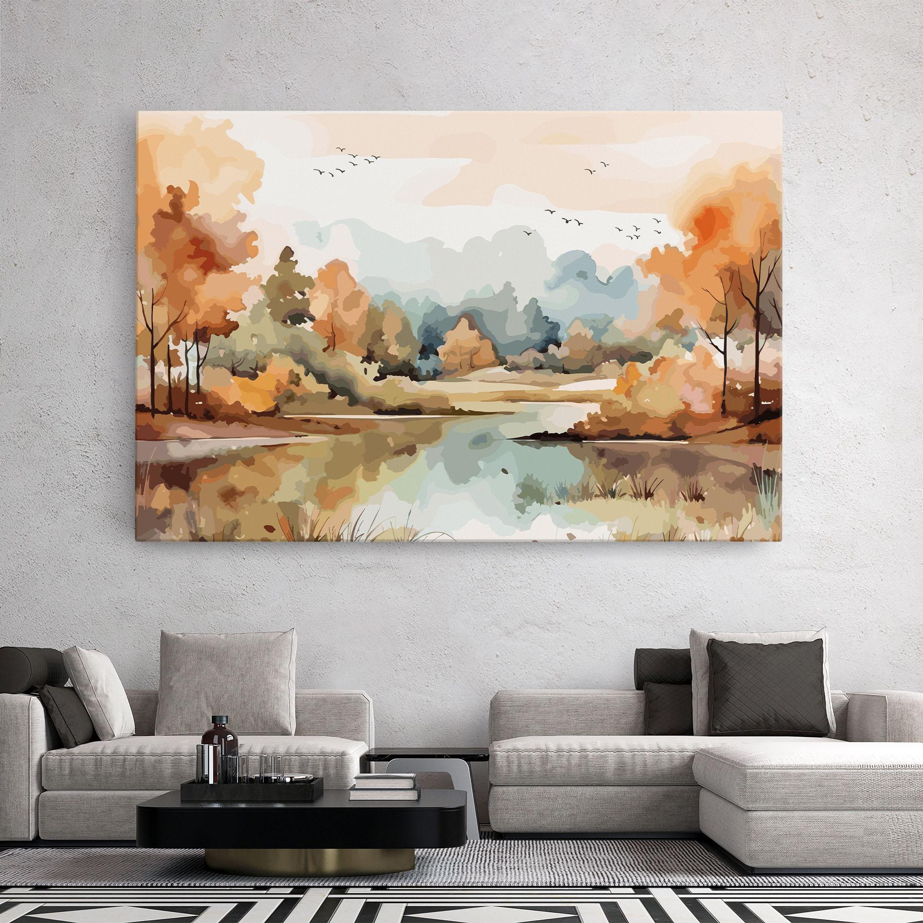 Leinwandbild Watercolor Autumn mockup 2