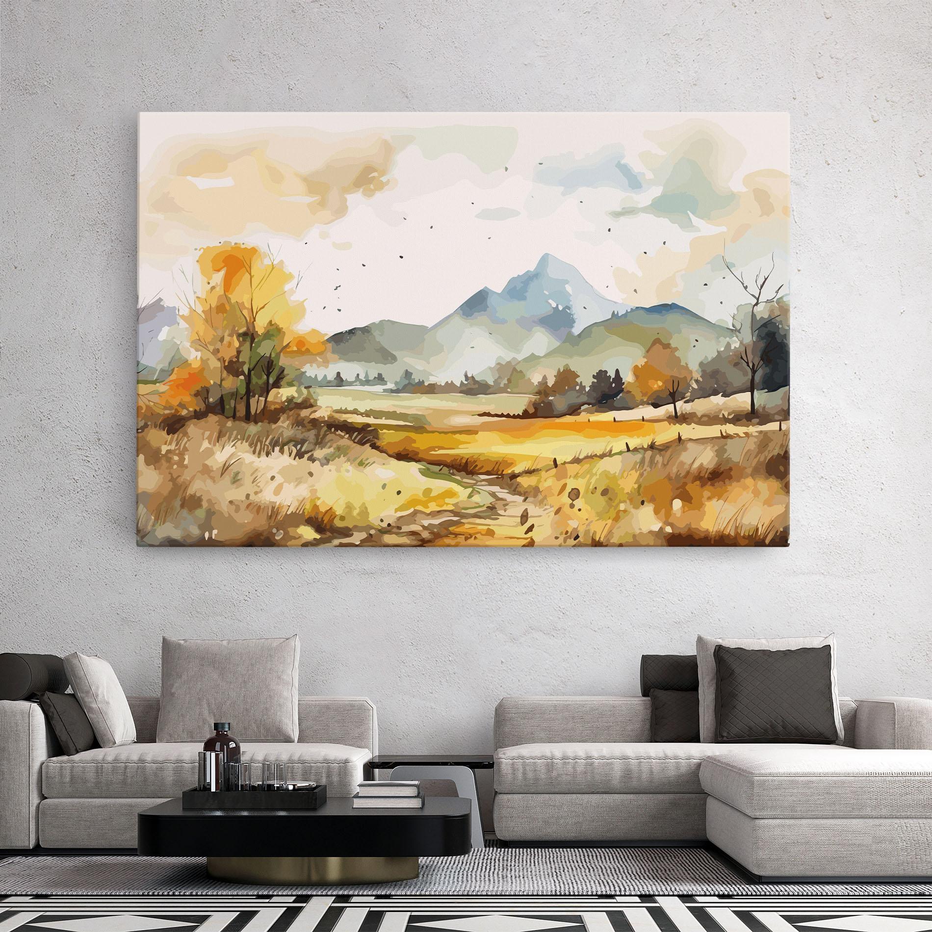 Leinwandbild Yellow Blue Autumn mockup 2