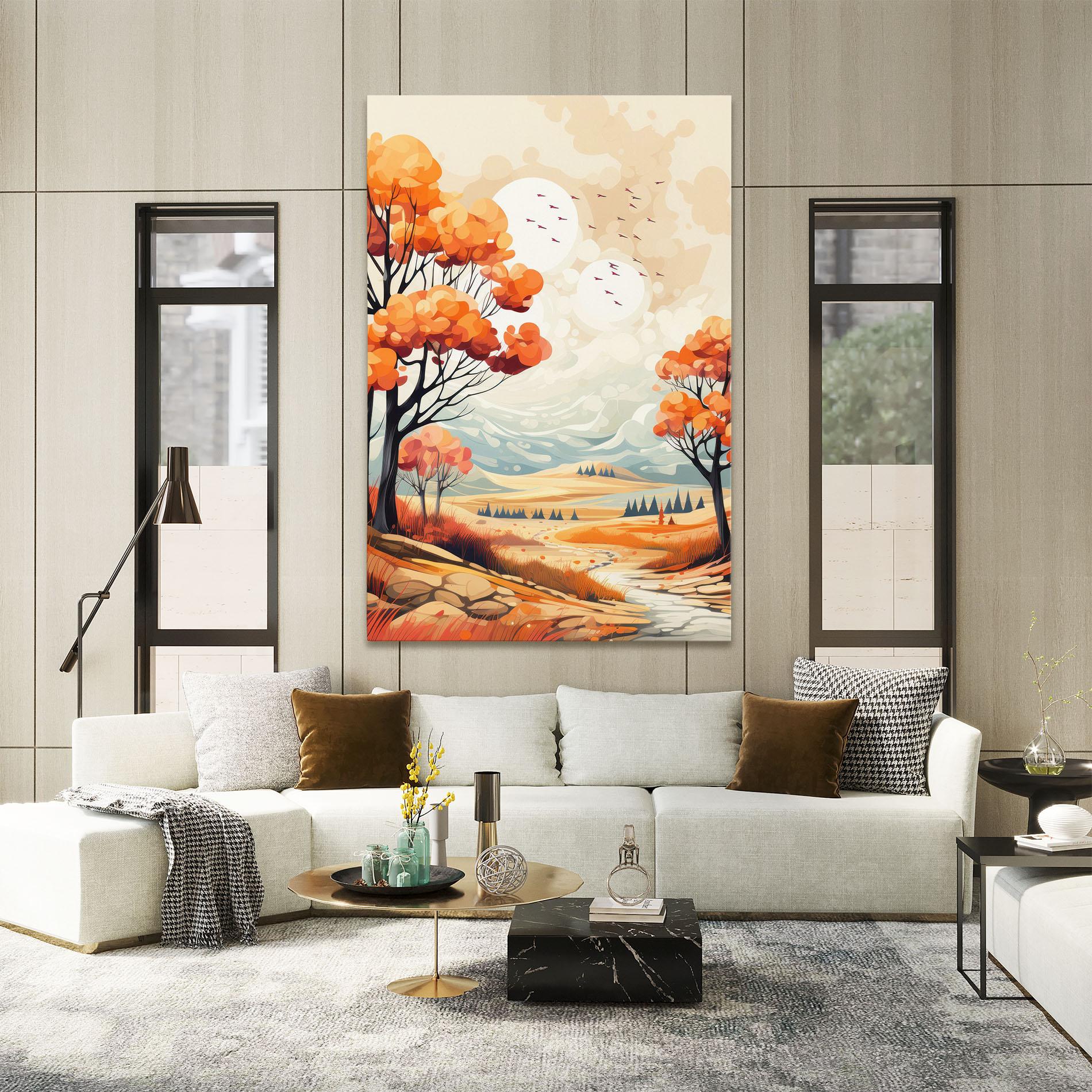 Leinwandbild Autumn Tree Painting mockup 2