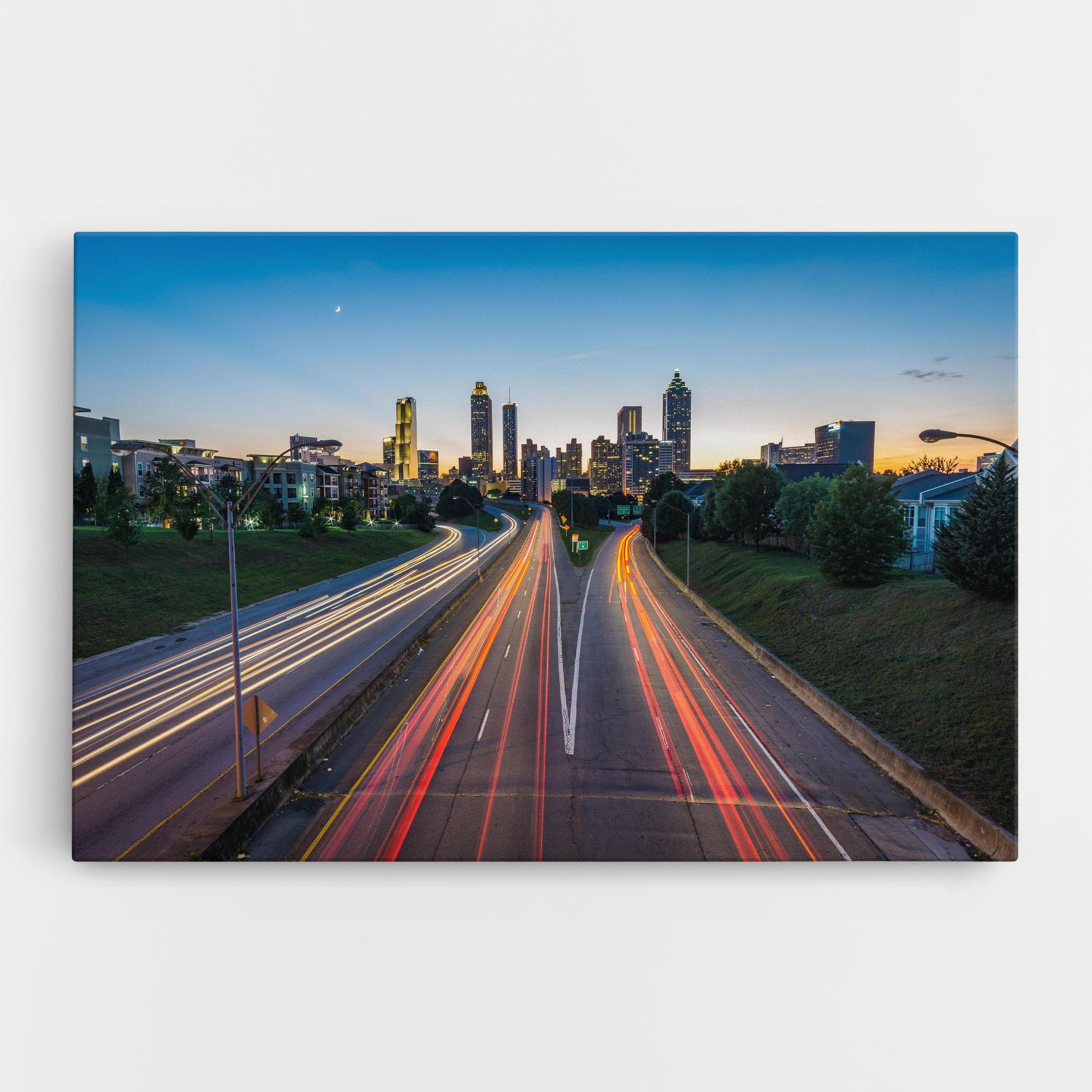 Leinwandbild Car Lights City mockup 0