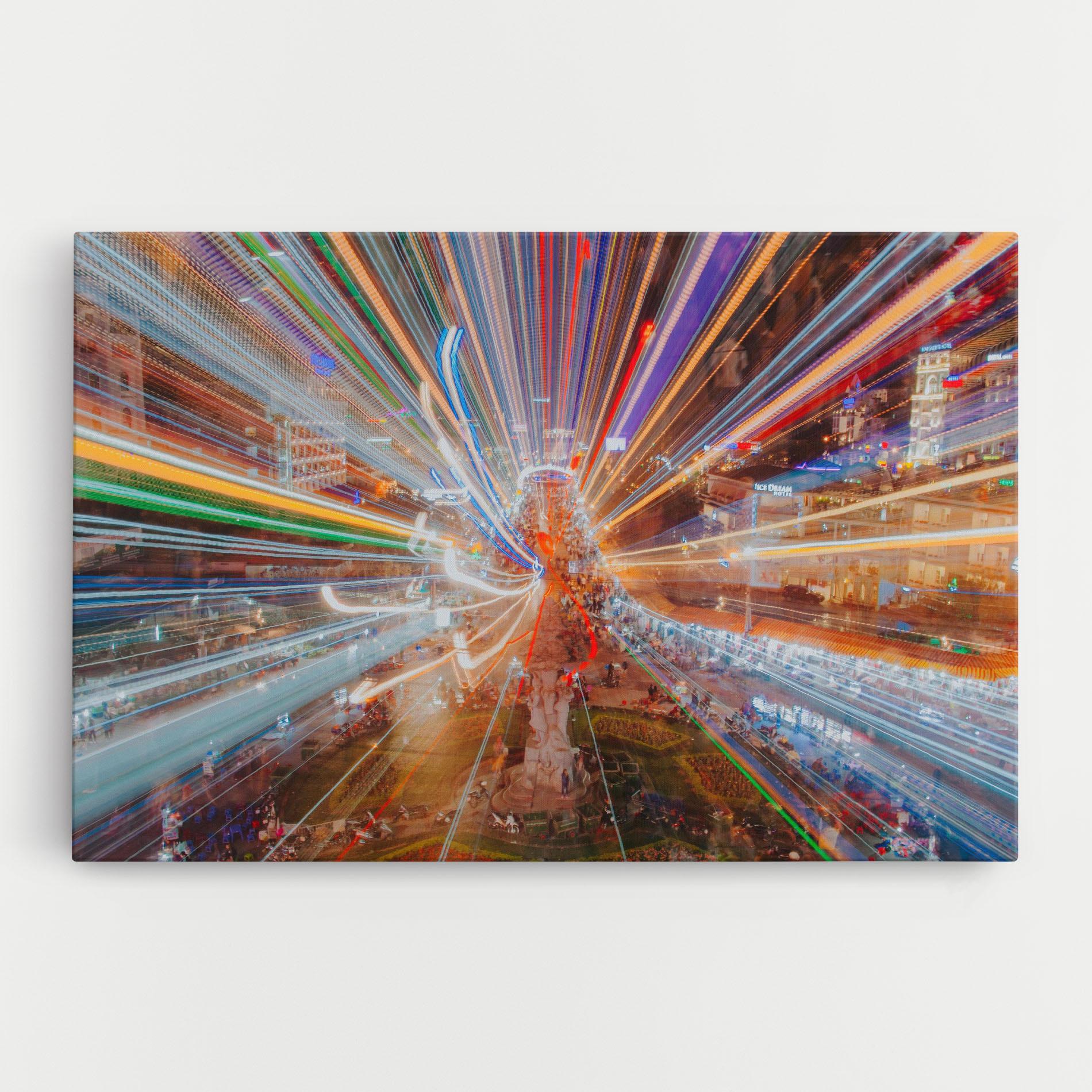 Leinwandbild Colorful Light City mockup 0