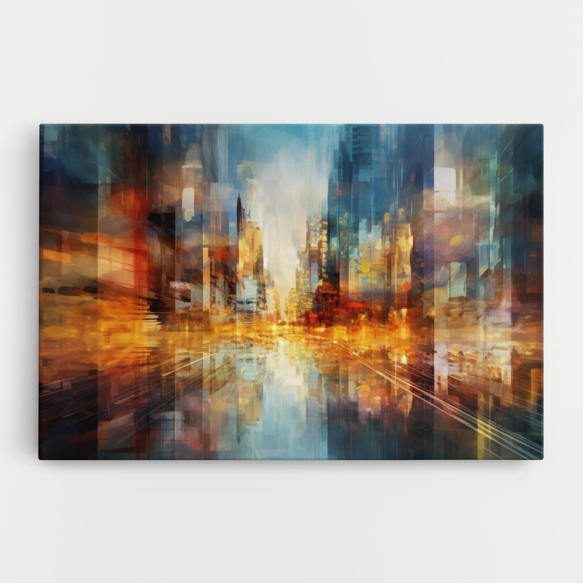 Leinwandbild Orange Lights City mockup 0