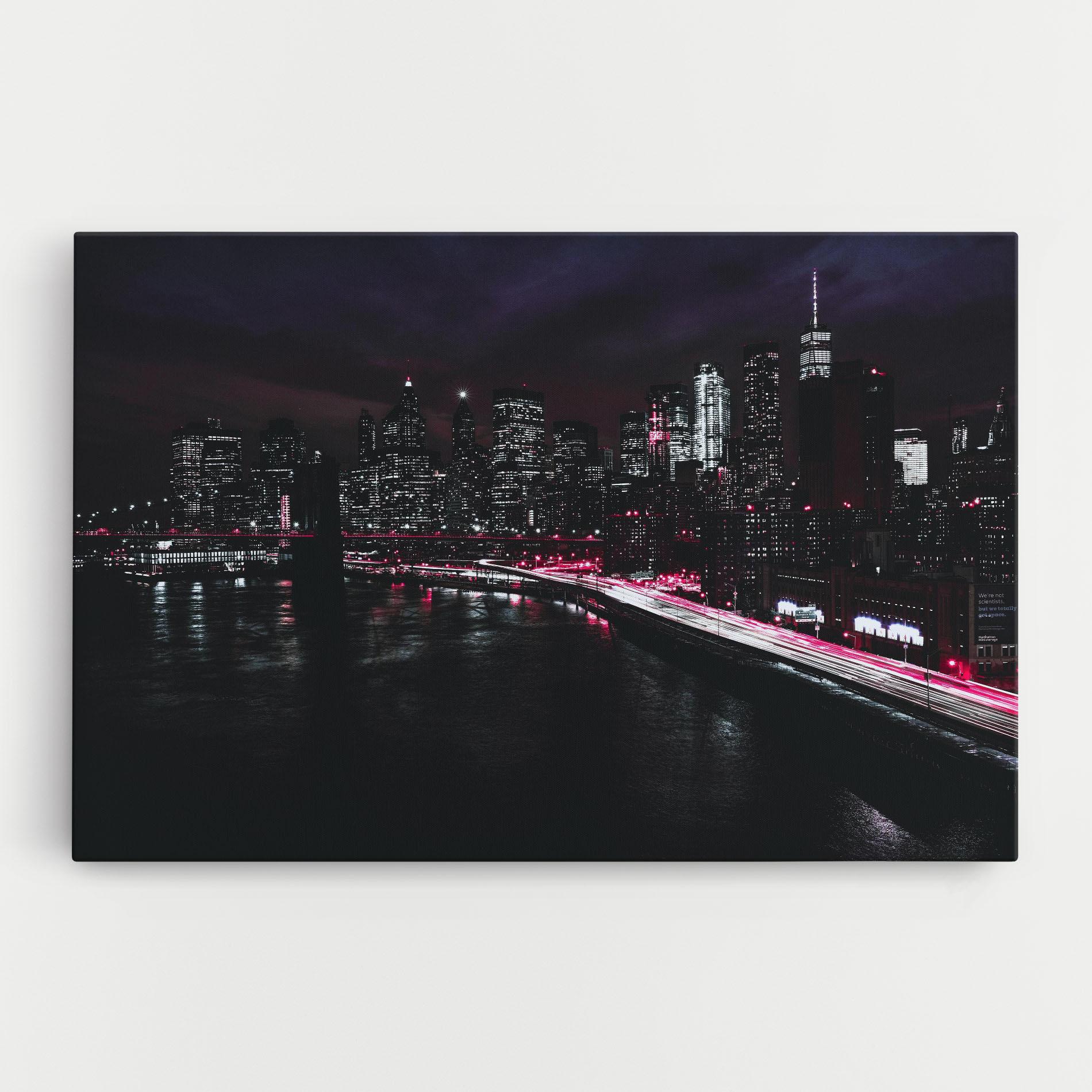 Leinwandbild Pink Light City mockup 0