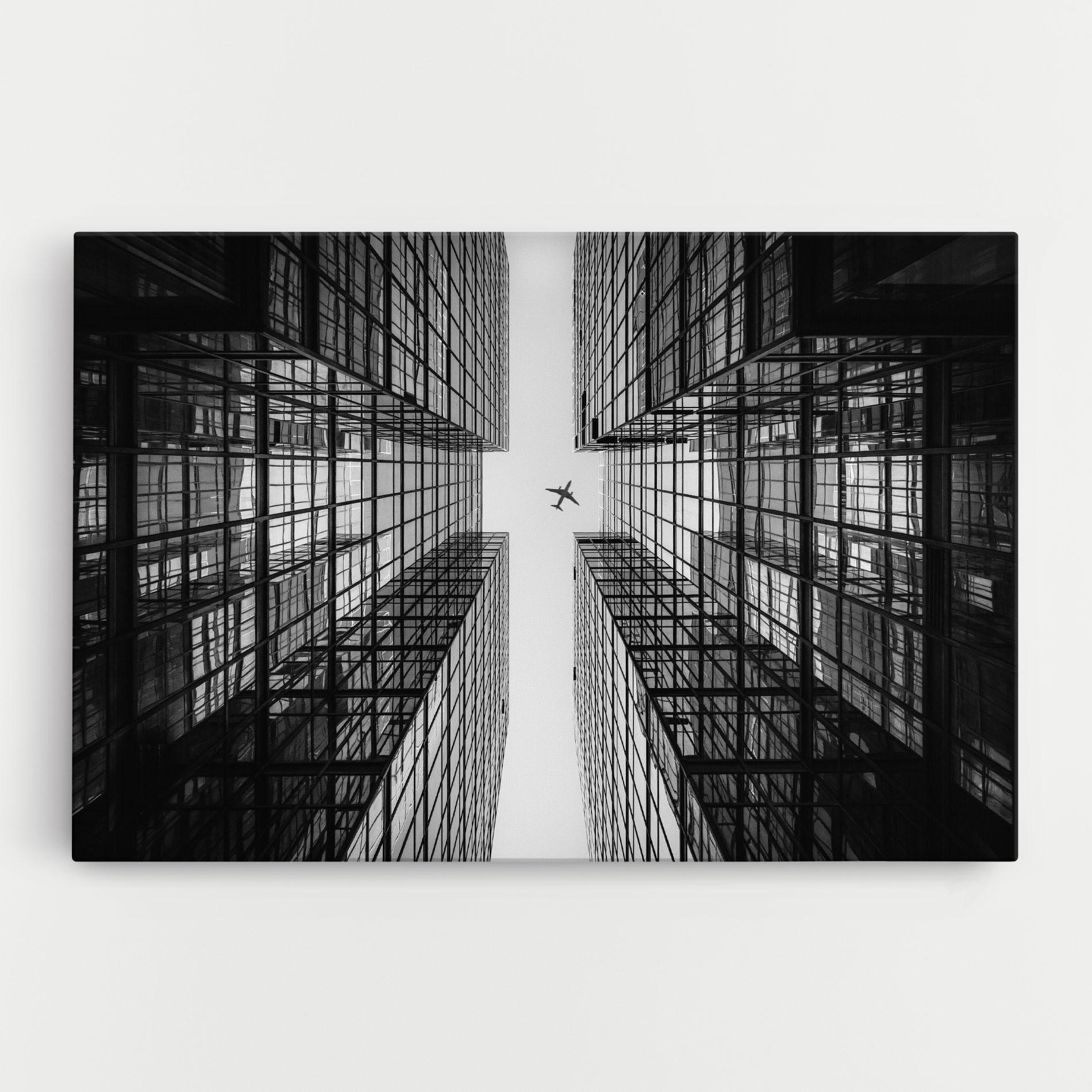 Leinwandbild Plane Grey Building mockup 0