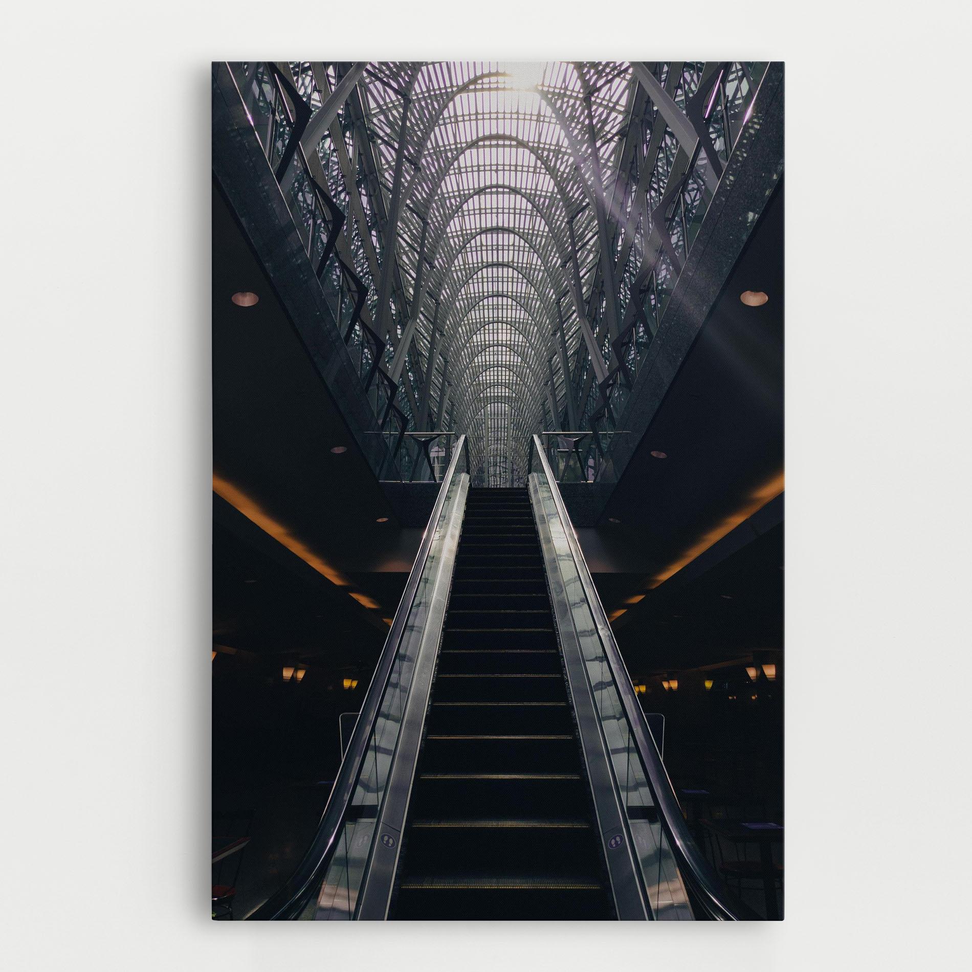 Leinwandbild Grey Stairs Building mockup 0