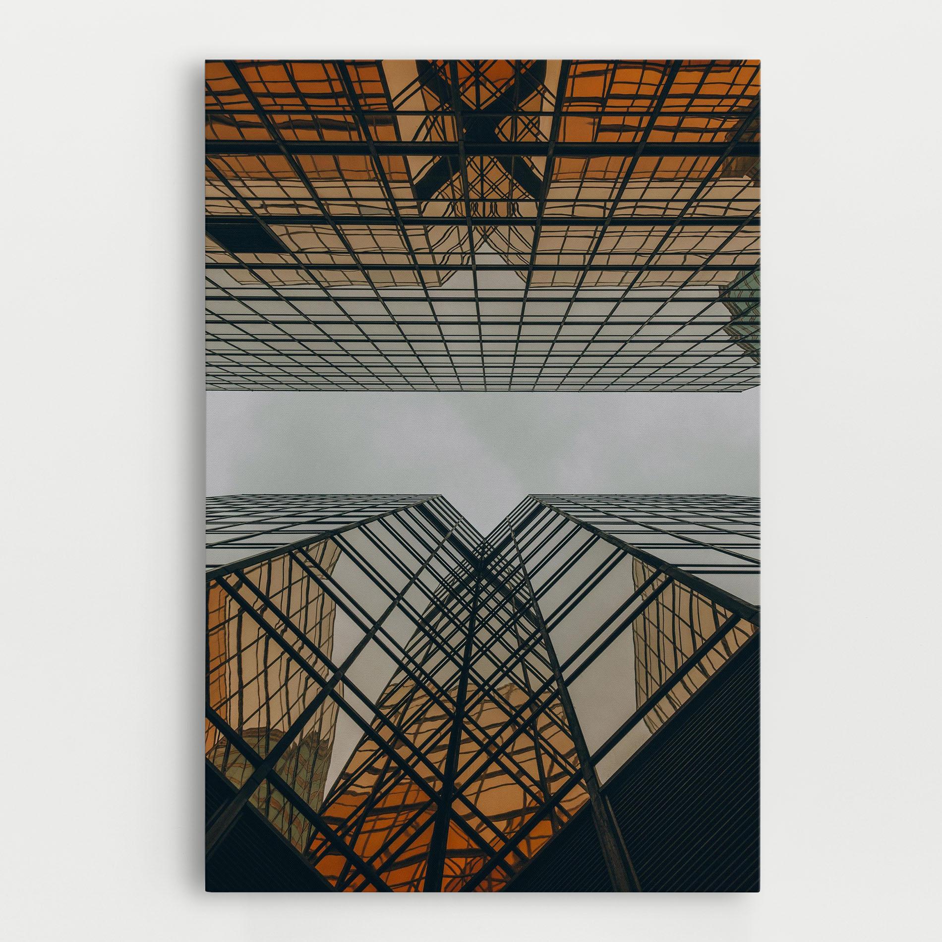 Leinwandbild Orange Glass Building mockup 0