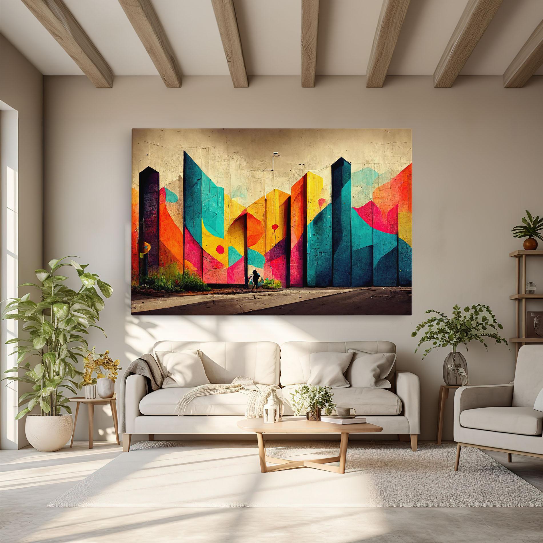 Leinwandbild Abstract City Color mockup 6