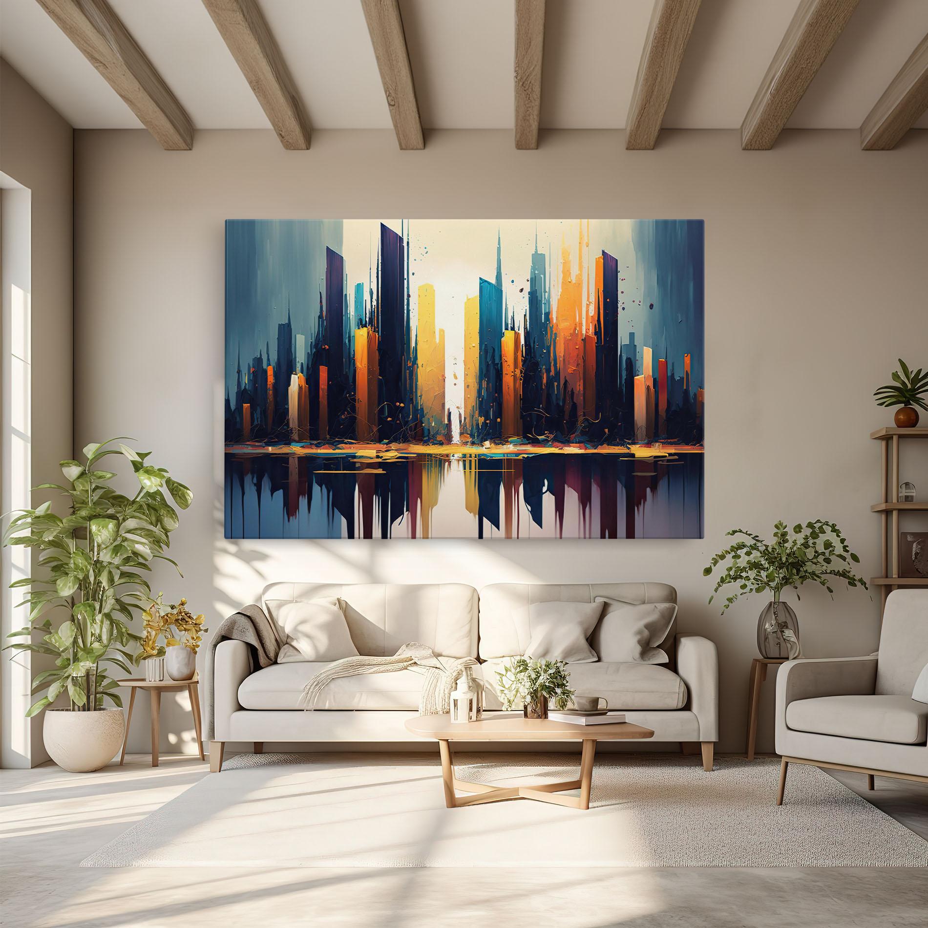 Leinwandbild City Pain Art mockup 6