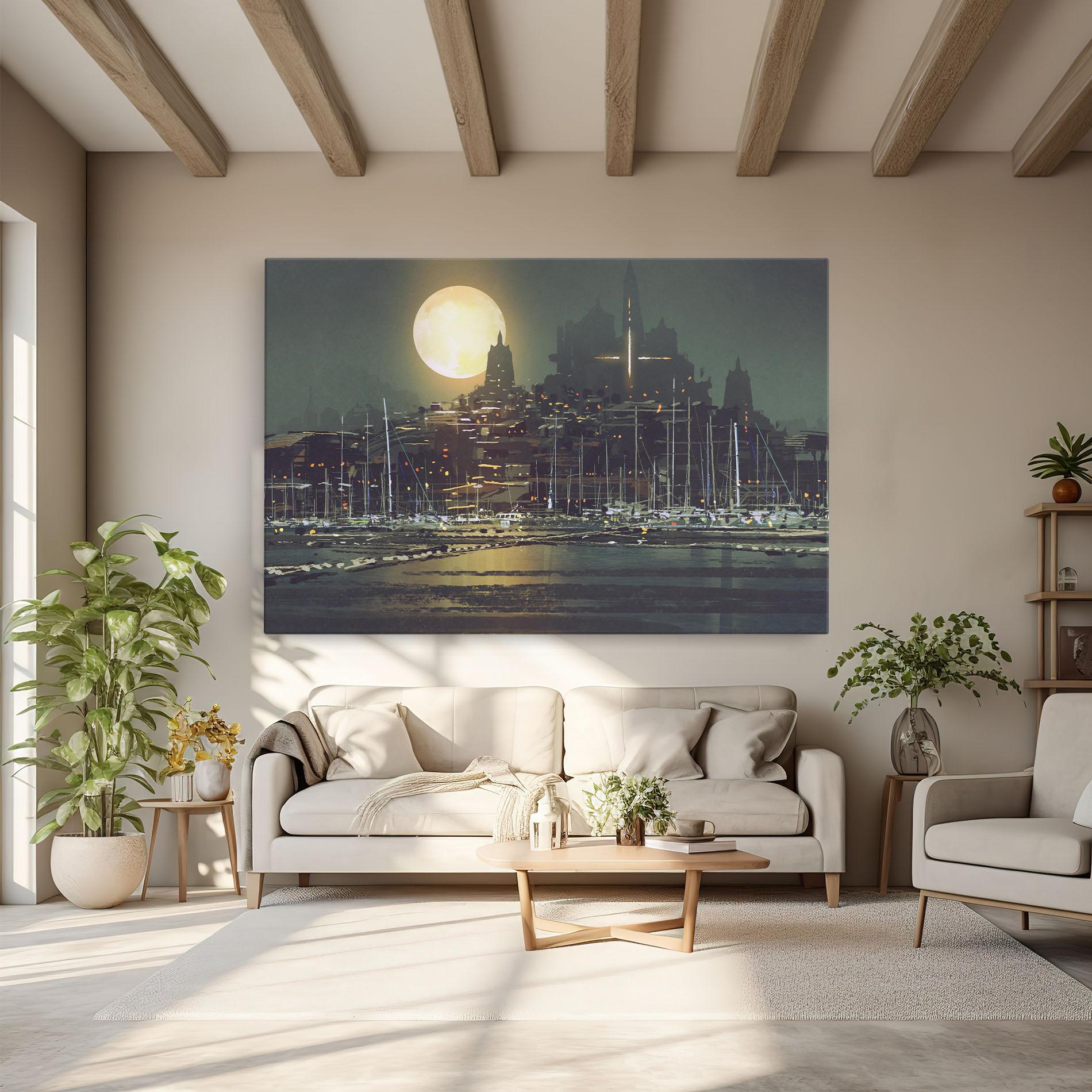 Leinwandbild City Port mockup 6