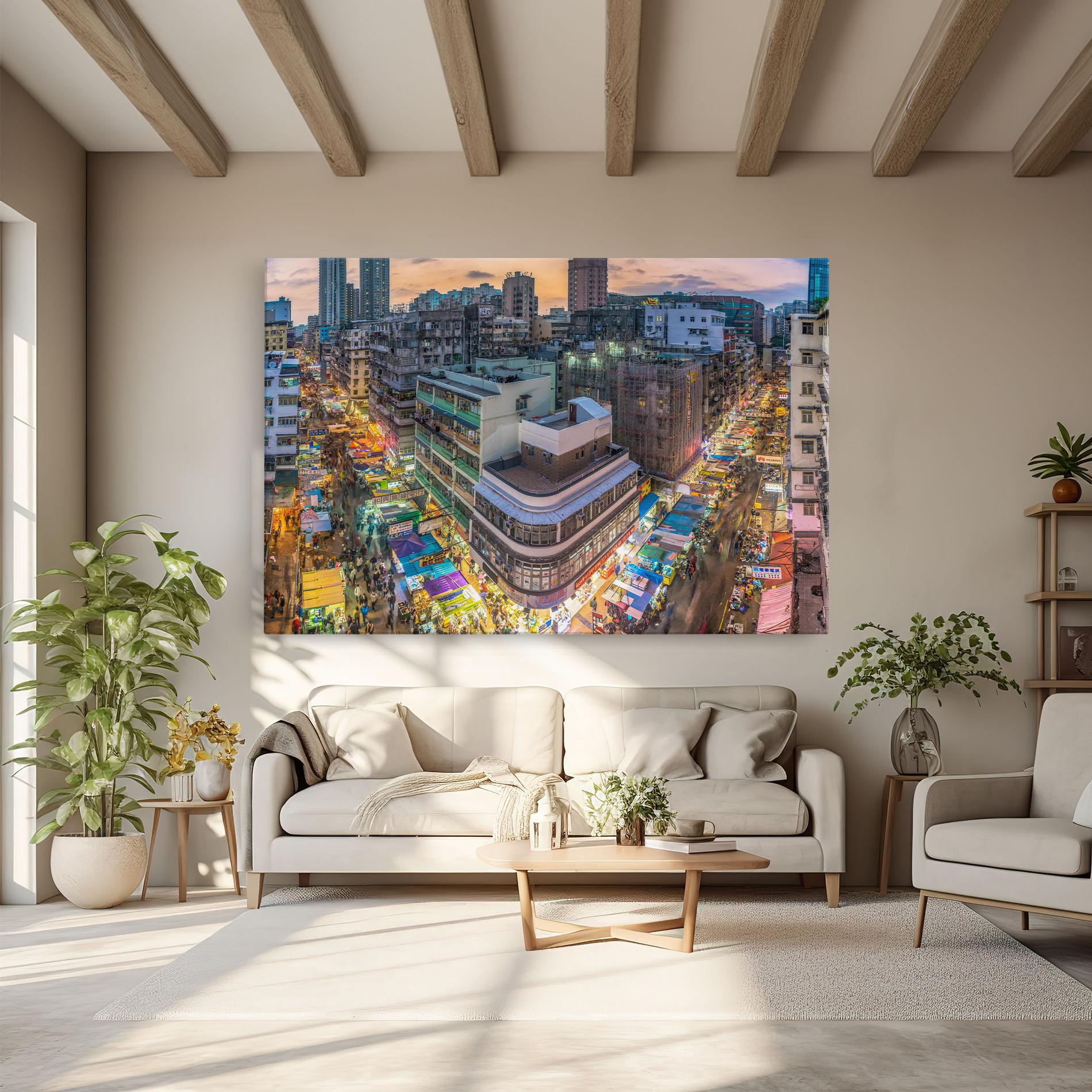 Leinwandbild Colorful Building mockup 6