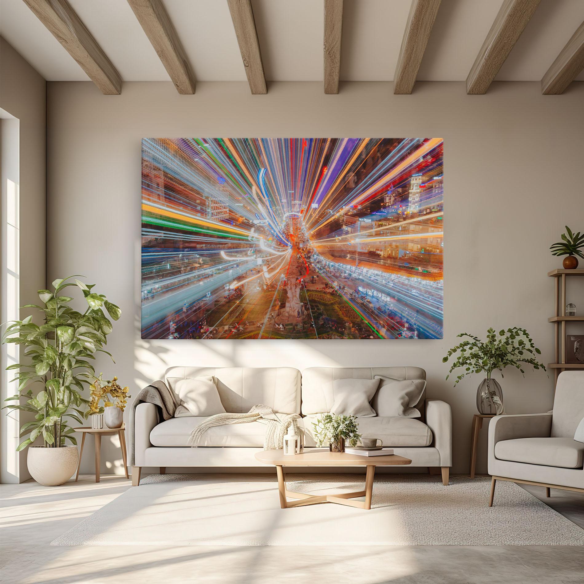 Leinwandbild Colorful Light City mockup 6
