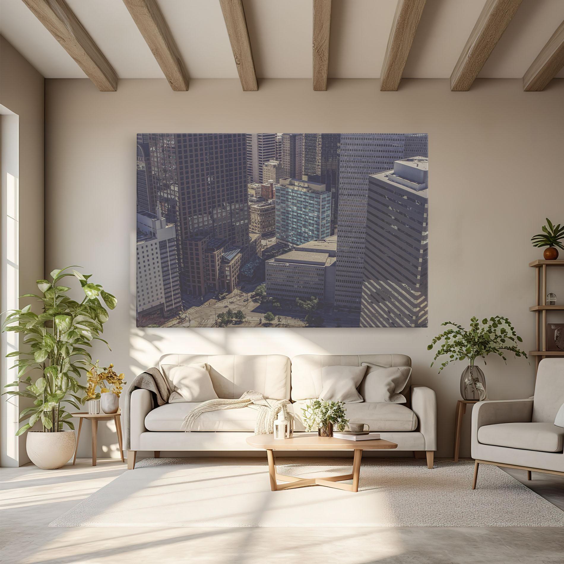 Leinwandbild Cream Light Building mockup 6