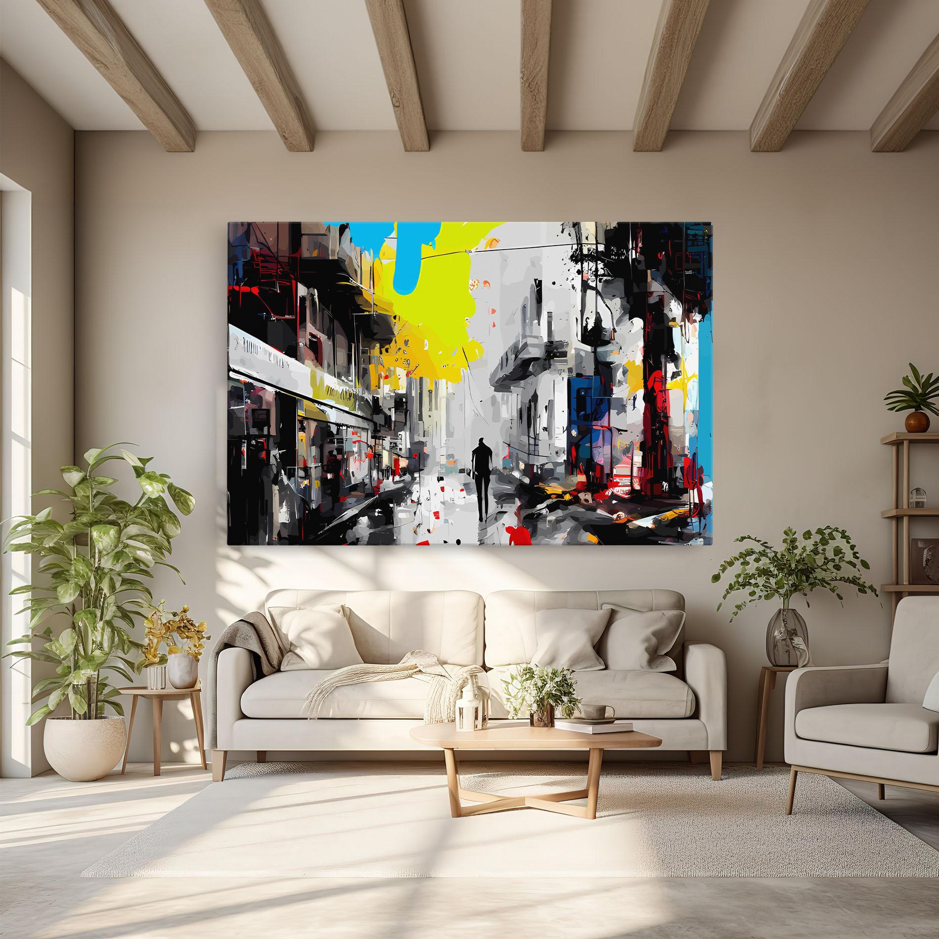 Leinwandbild Grunge City Art mockup 6