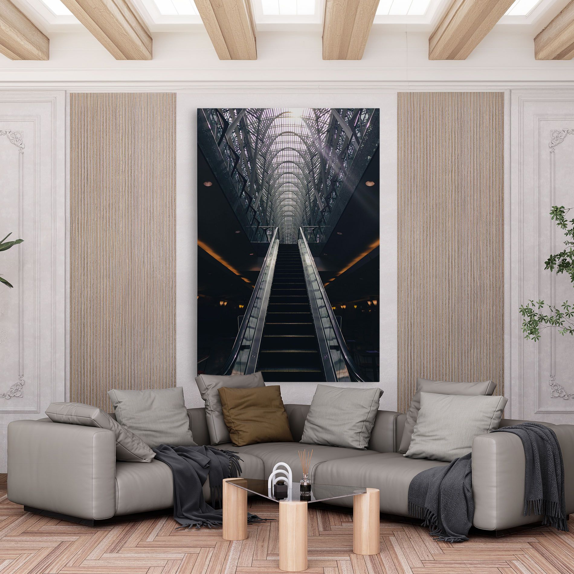 Grey Stairs Building mockup 6