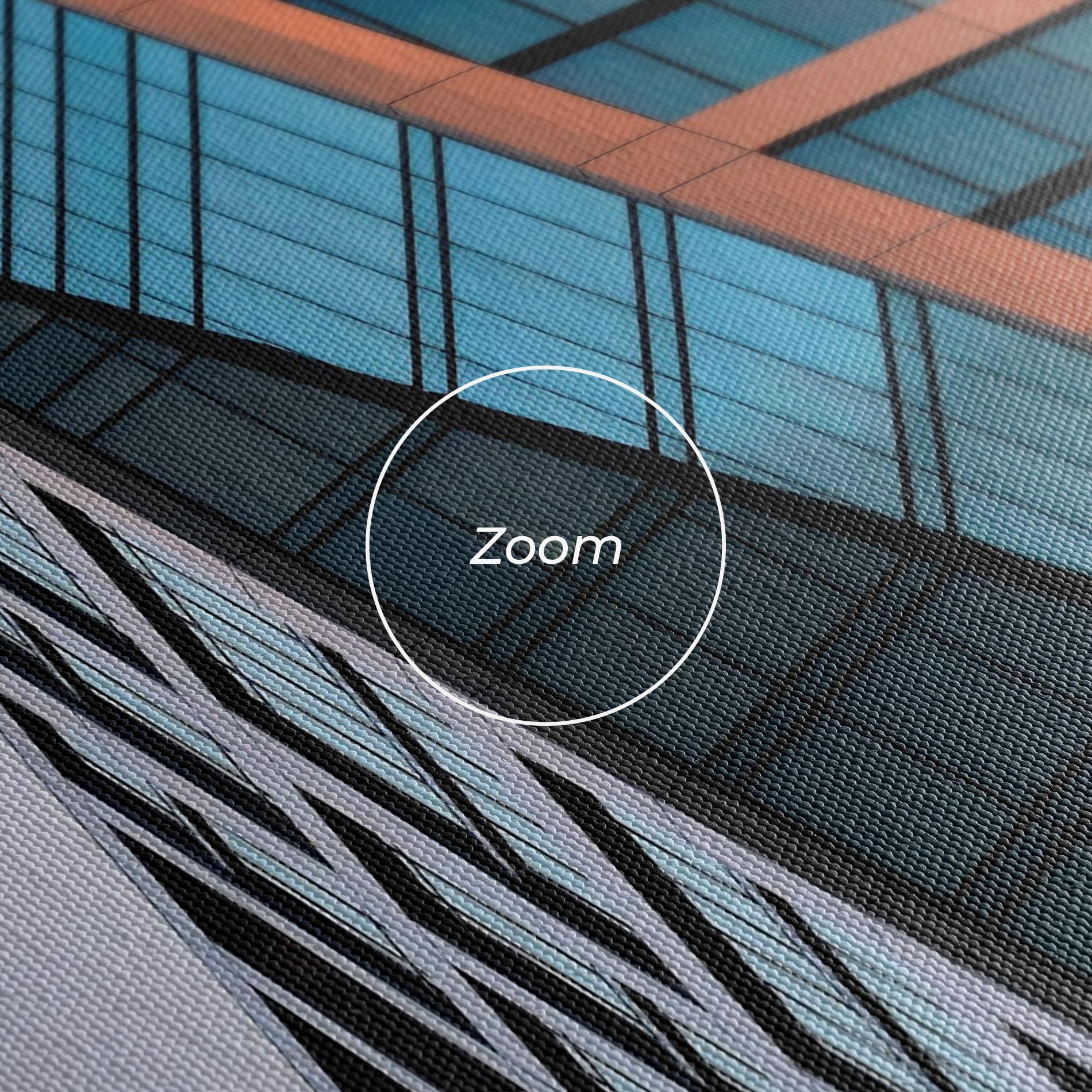 Leinwandbild Blue Glass Building mockup 3