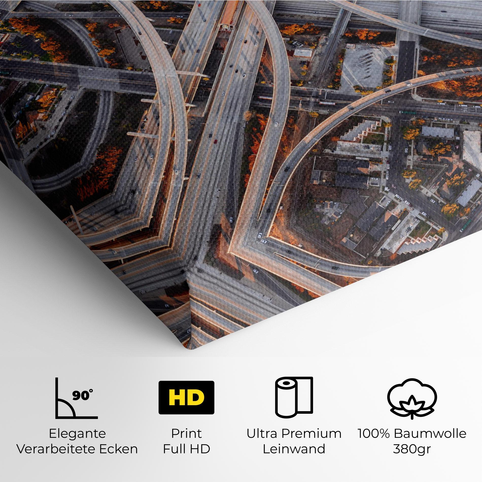 Leinwandbild Big Road City mockup 4