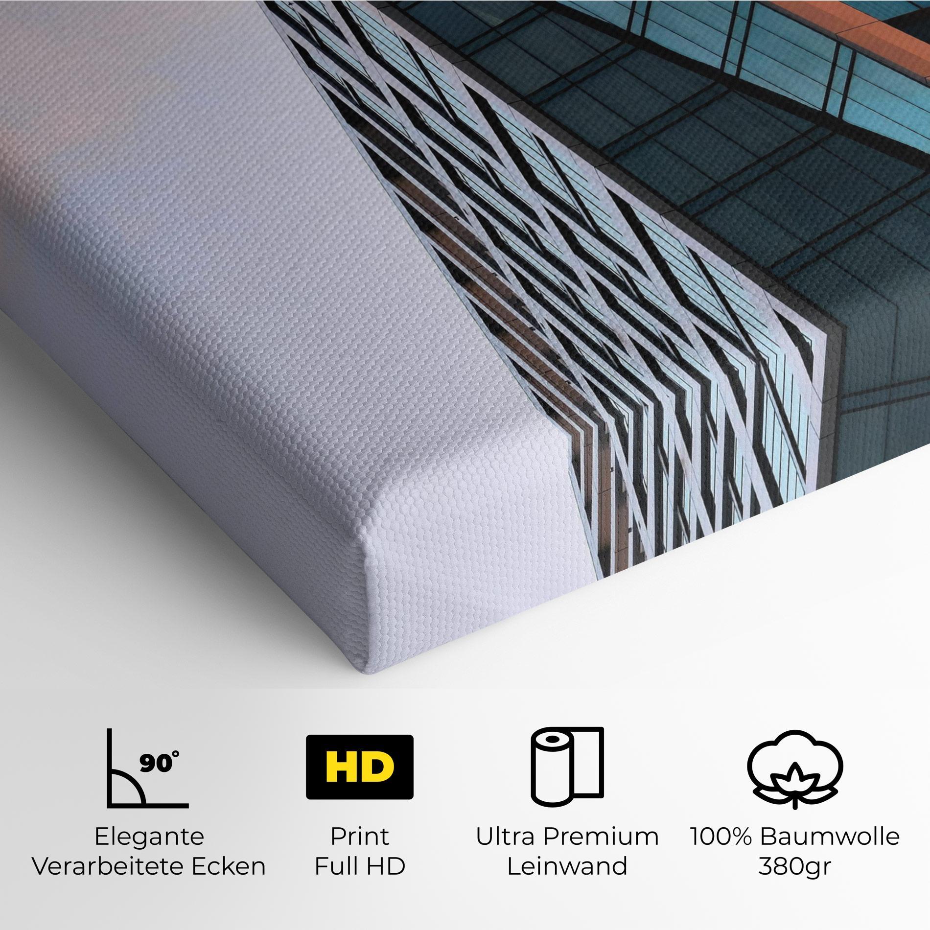 Leinwandbild Blue Glass Building mockup 4