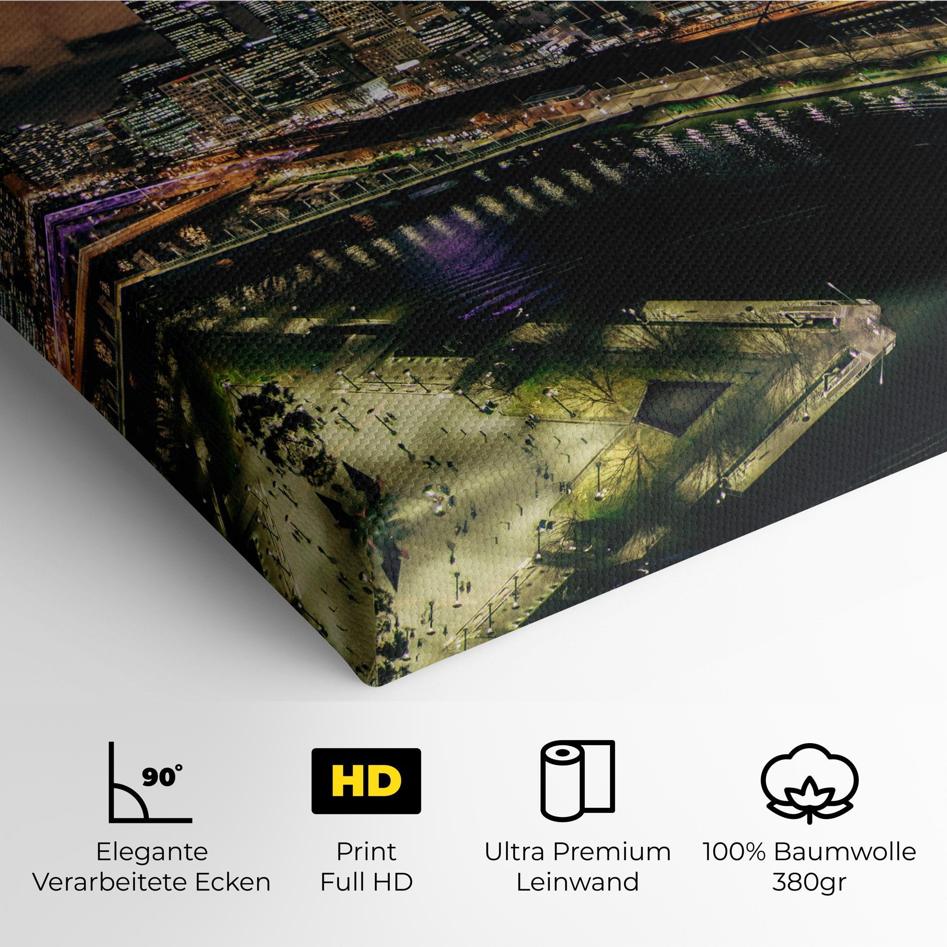 Leinwandbild Green Purple City mockup 4