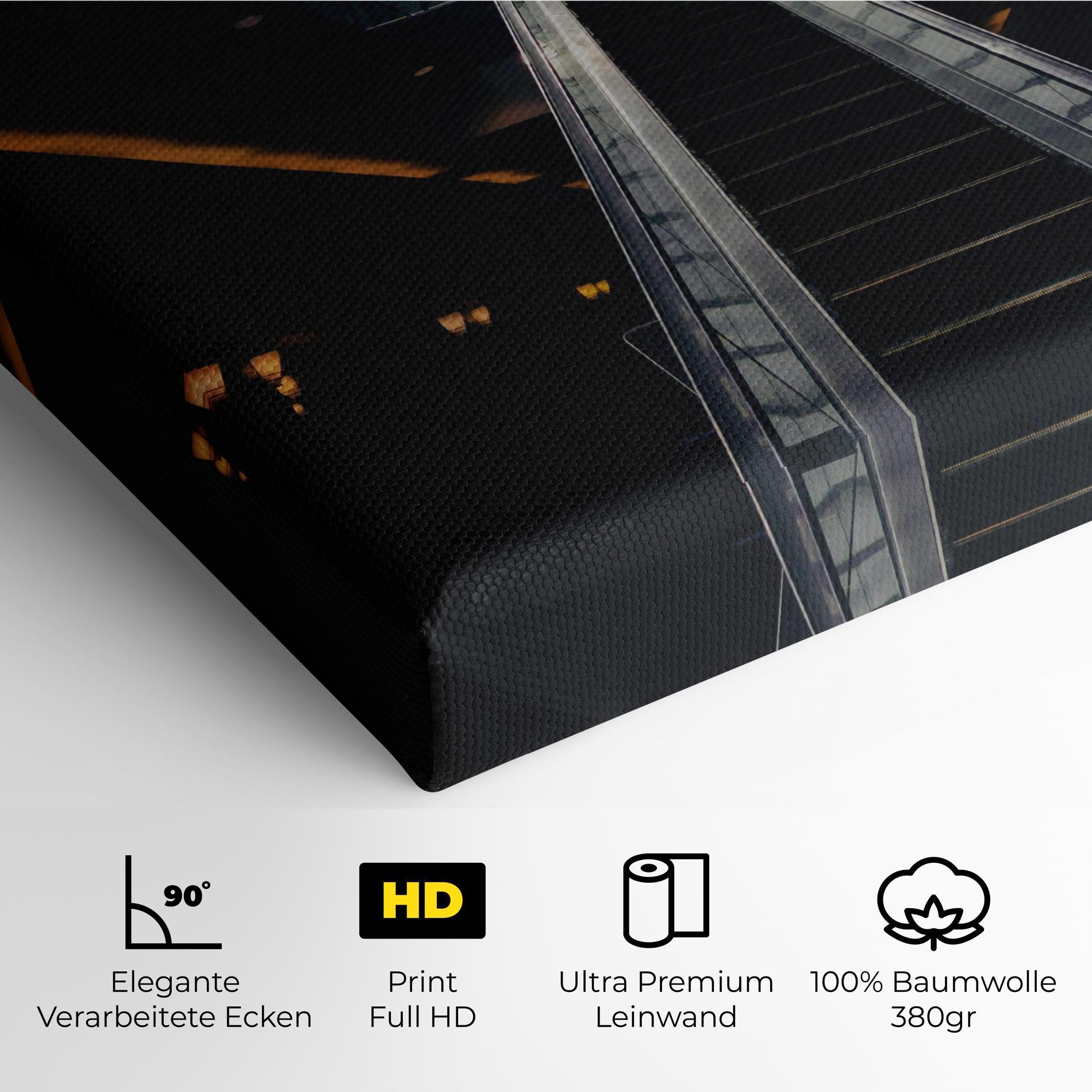 Leinwandbild Grey Stairs Building mockup 4