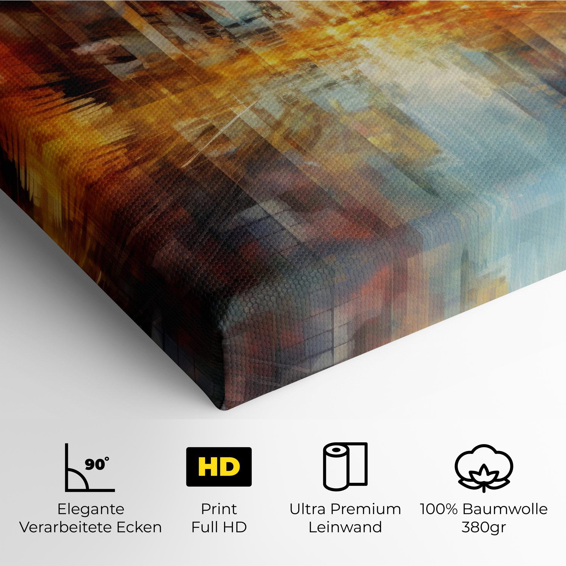 Leinwandbild Orange Lights City mockup 4